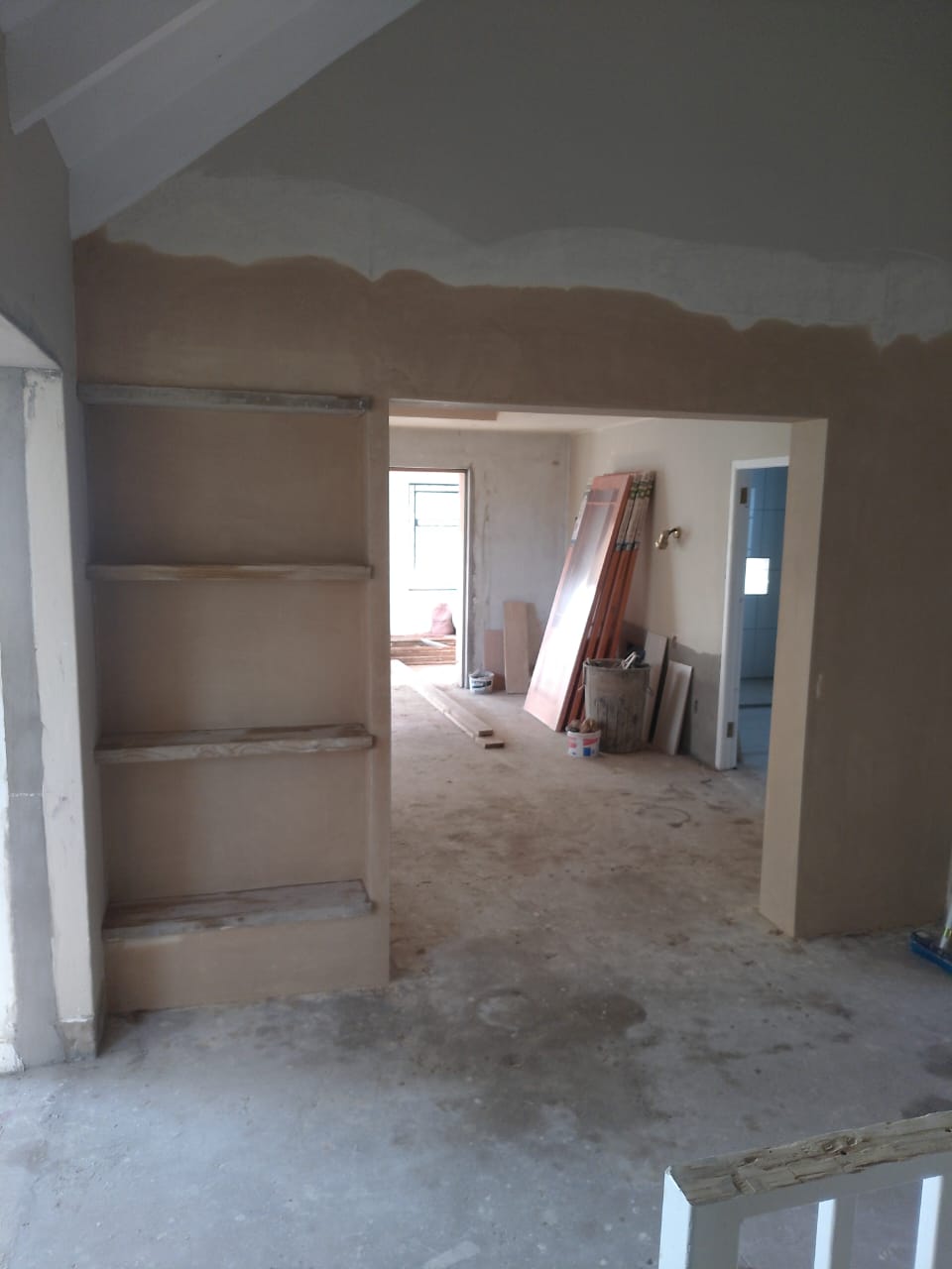 Plastering detail in progress