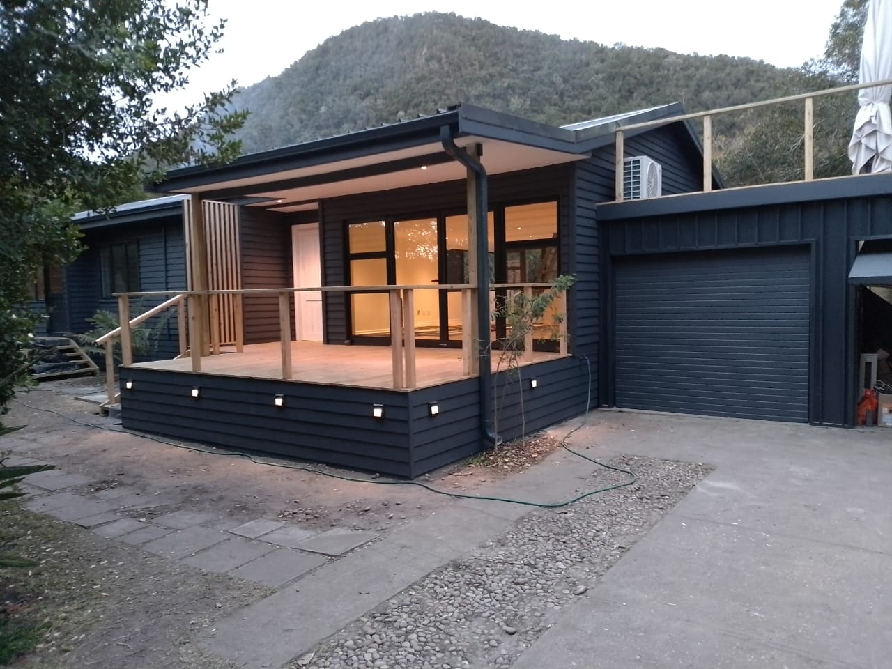 Completed dark timber home renovation