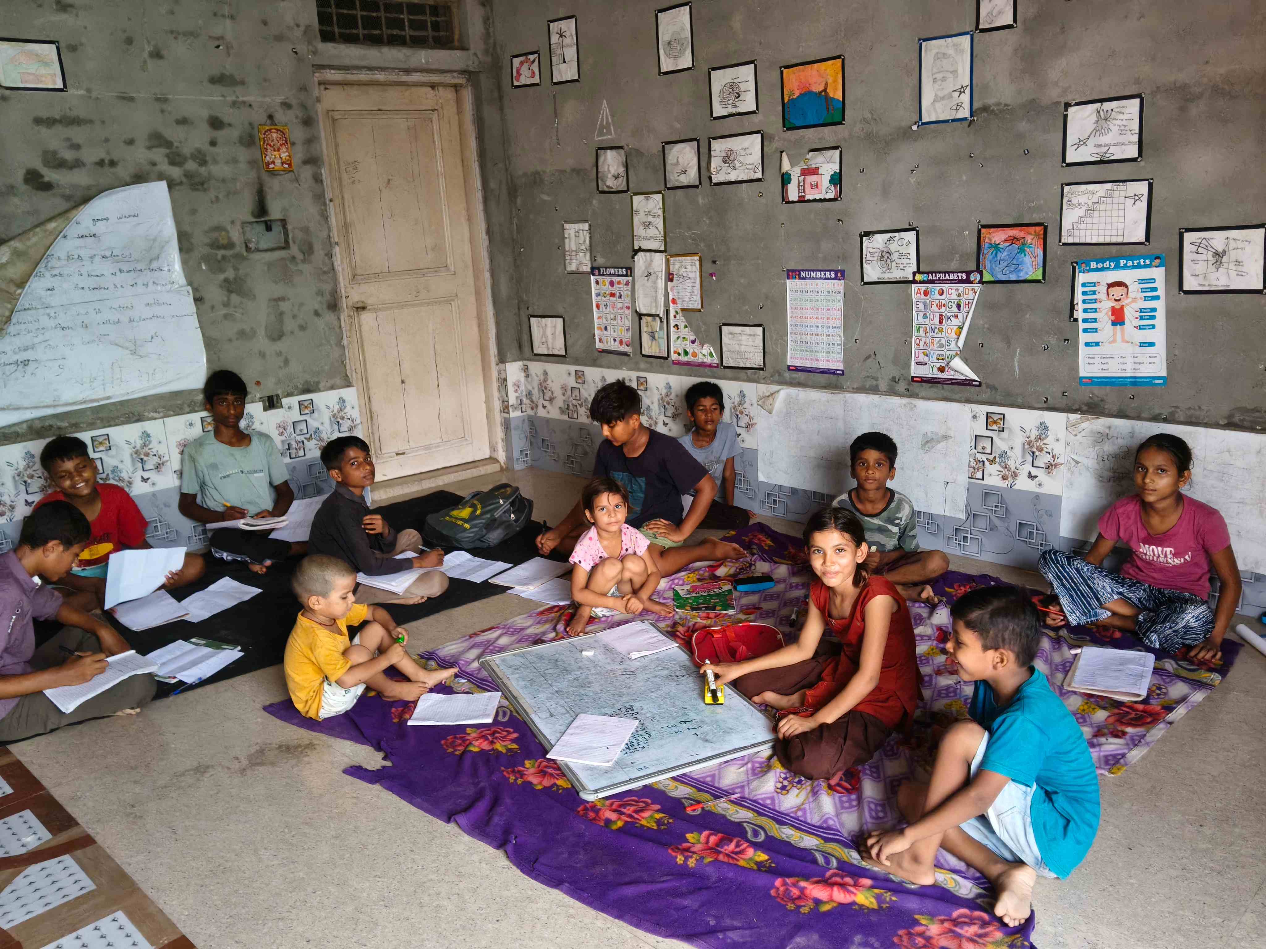 Students learning together at Aasha Foundation