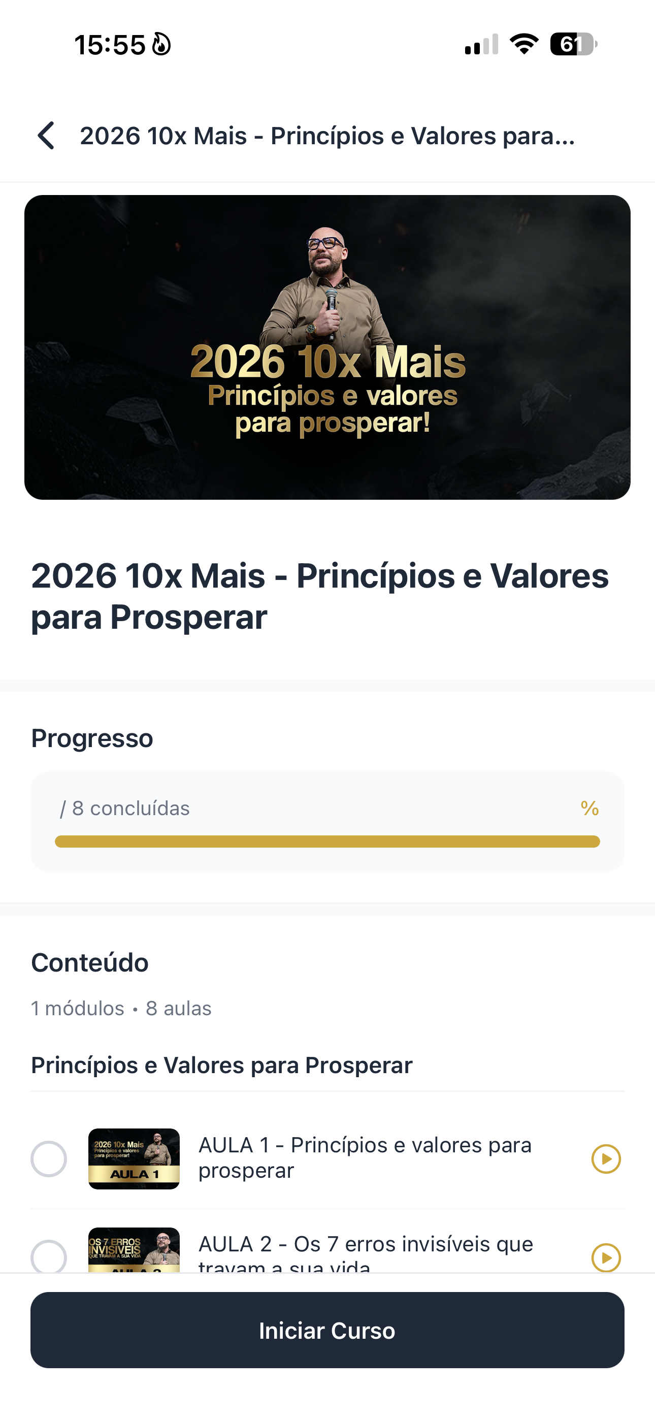 App DOMO - Aula em andamento