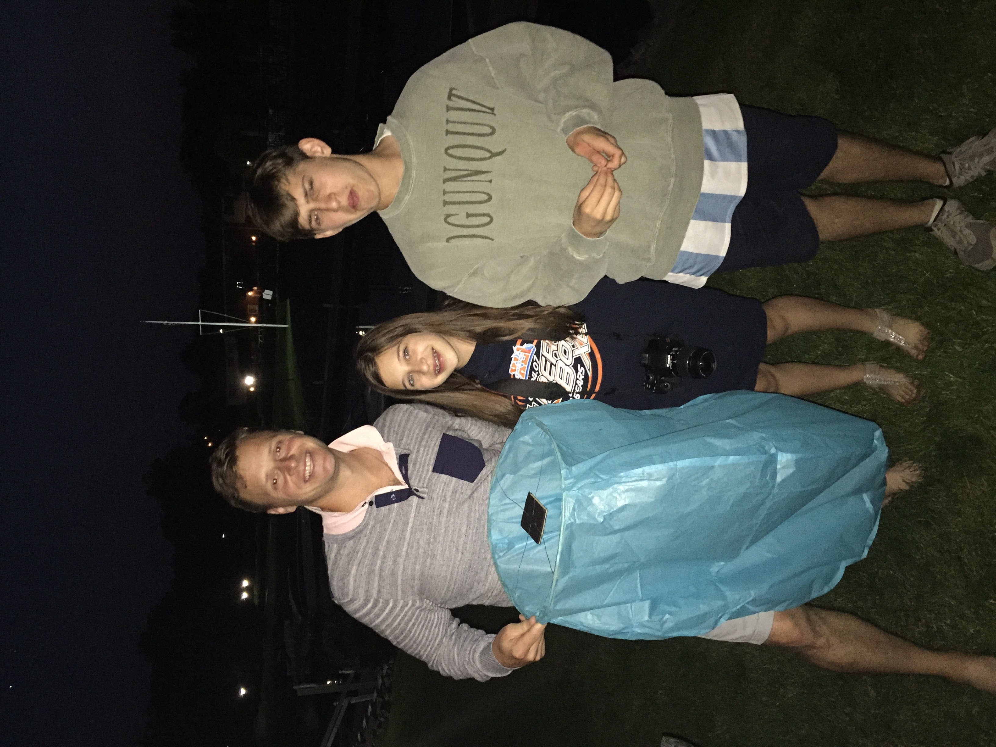 Fun nighttime moment with friends