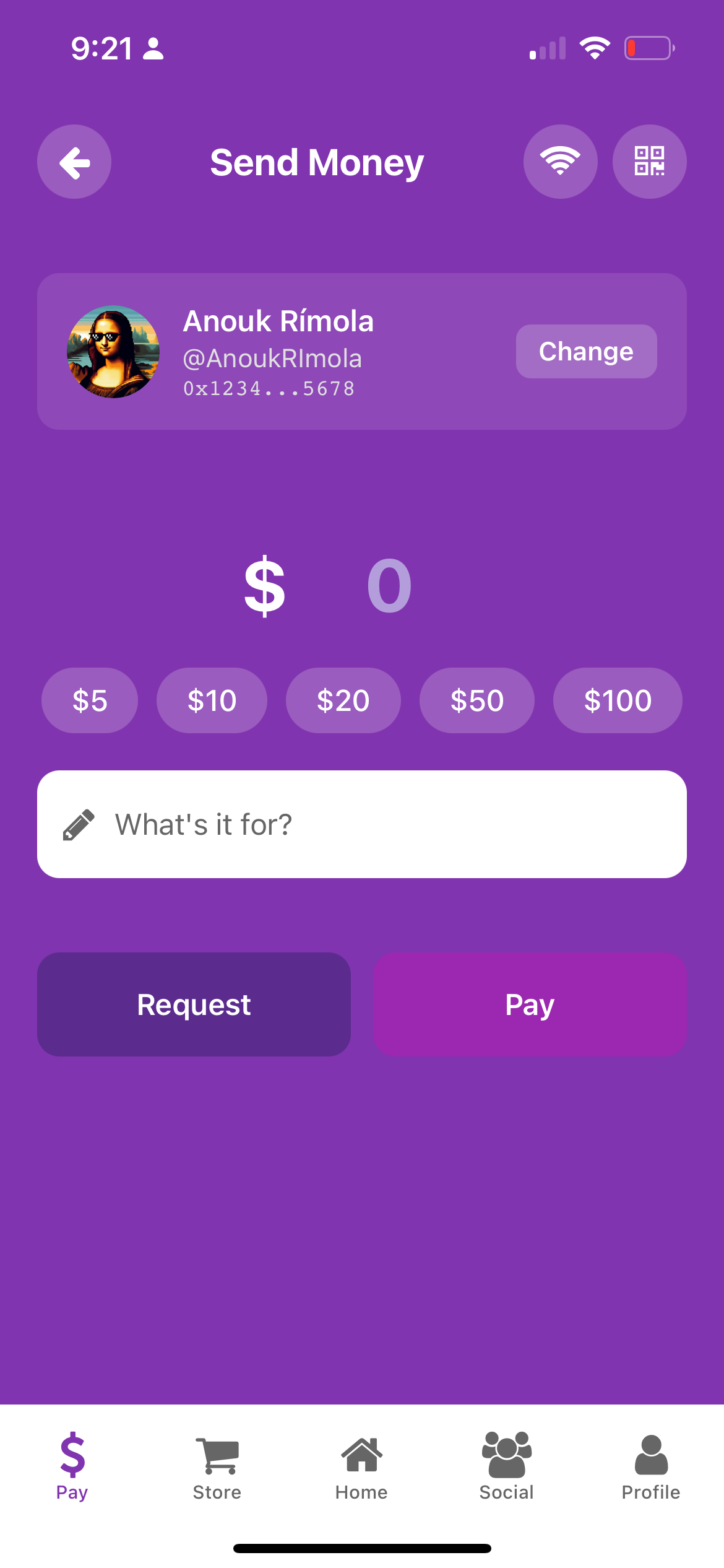 Send Money Screen