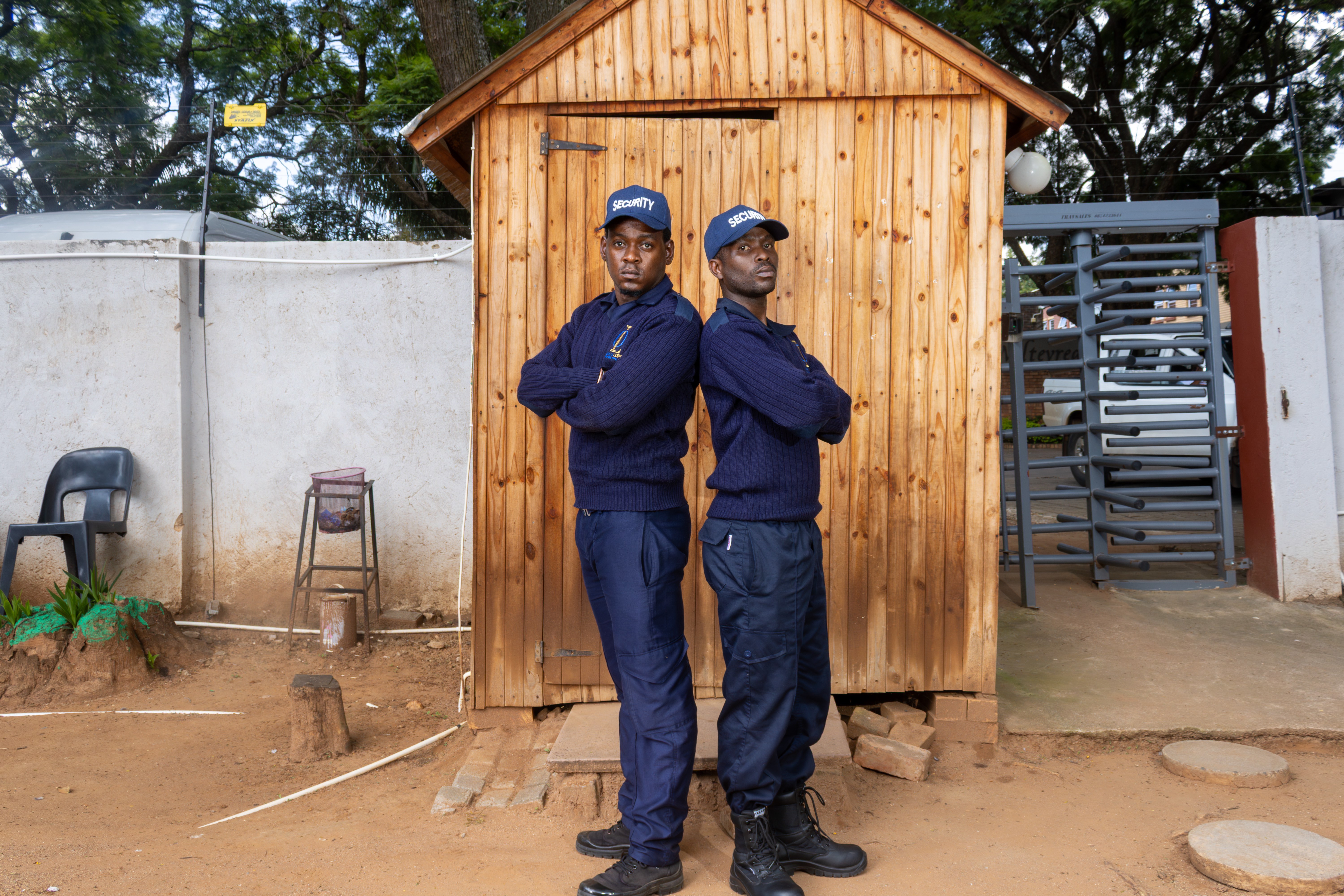 Ocean Lops officers at guard post