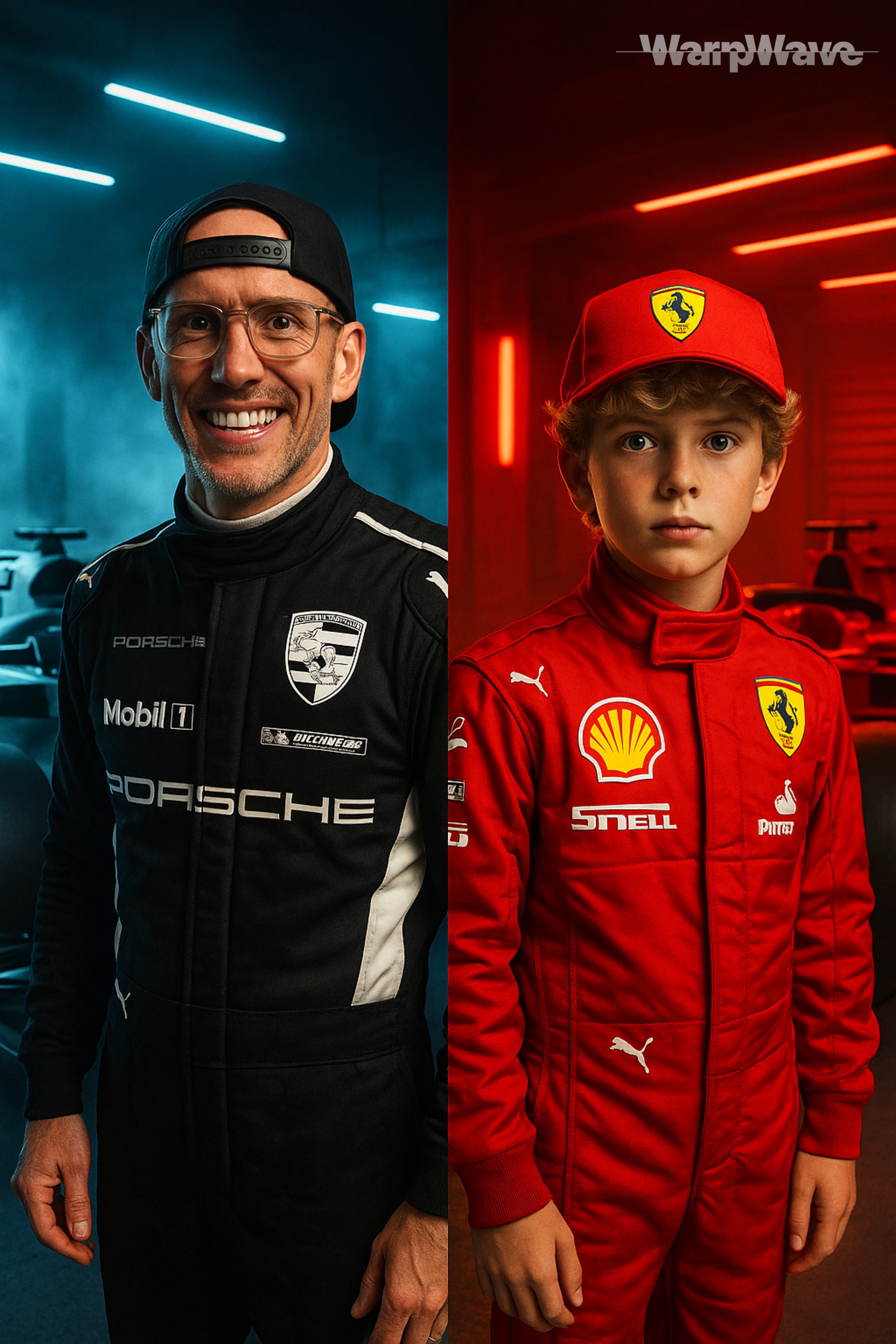 AI Crossover - F1 Racing theme with Porsche driver and Ferrari driver