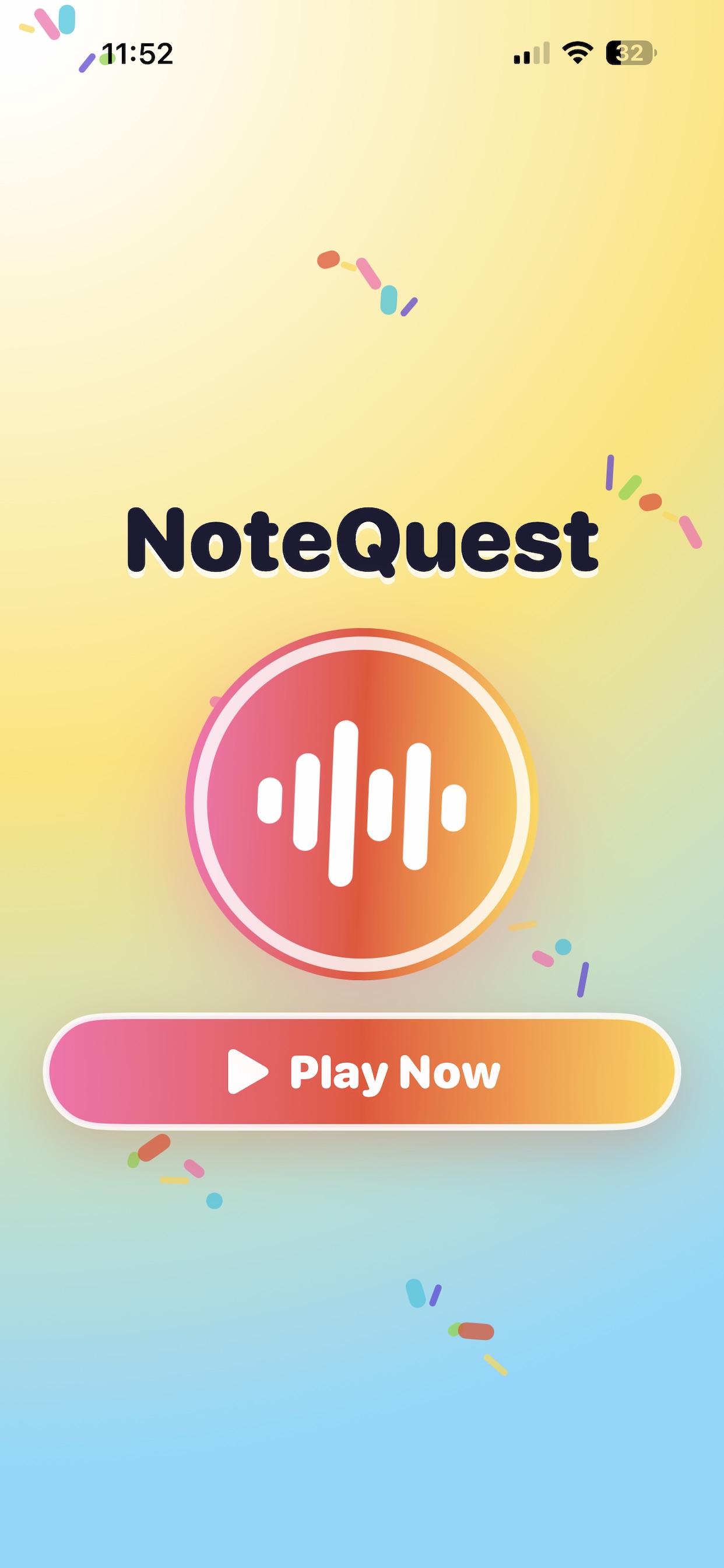 NoteQuest app home screen