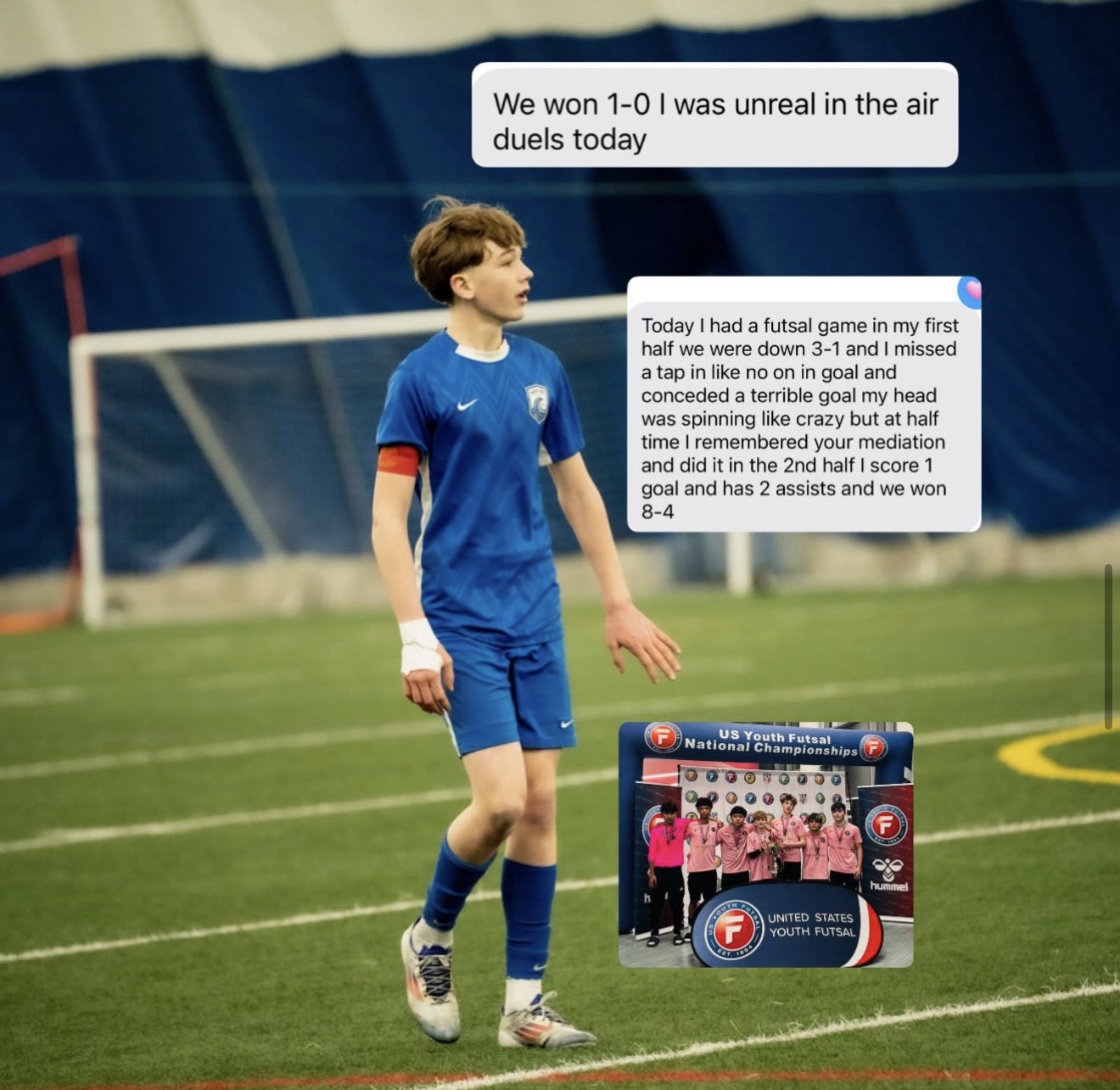 Student futsal and air duels testimonial