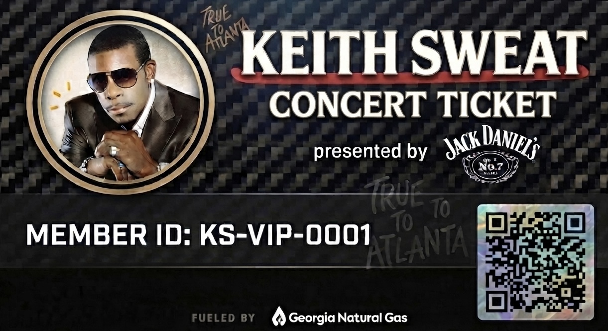 Keith Sweat Concert Ticket featuring Keith Sweat, a member ID, and QR code