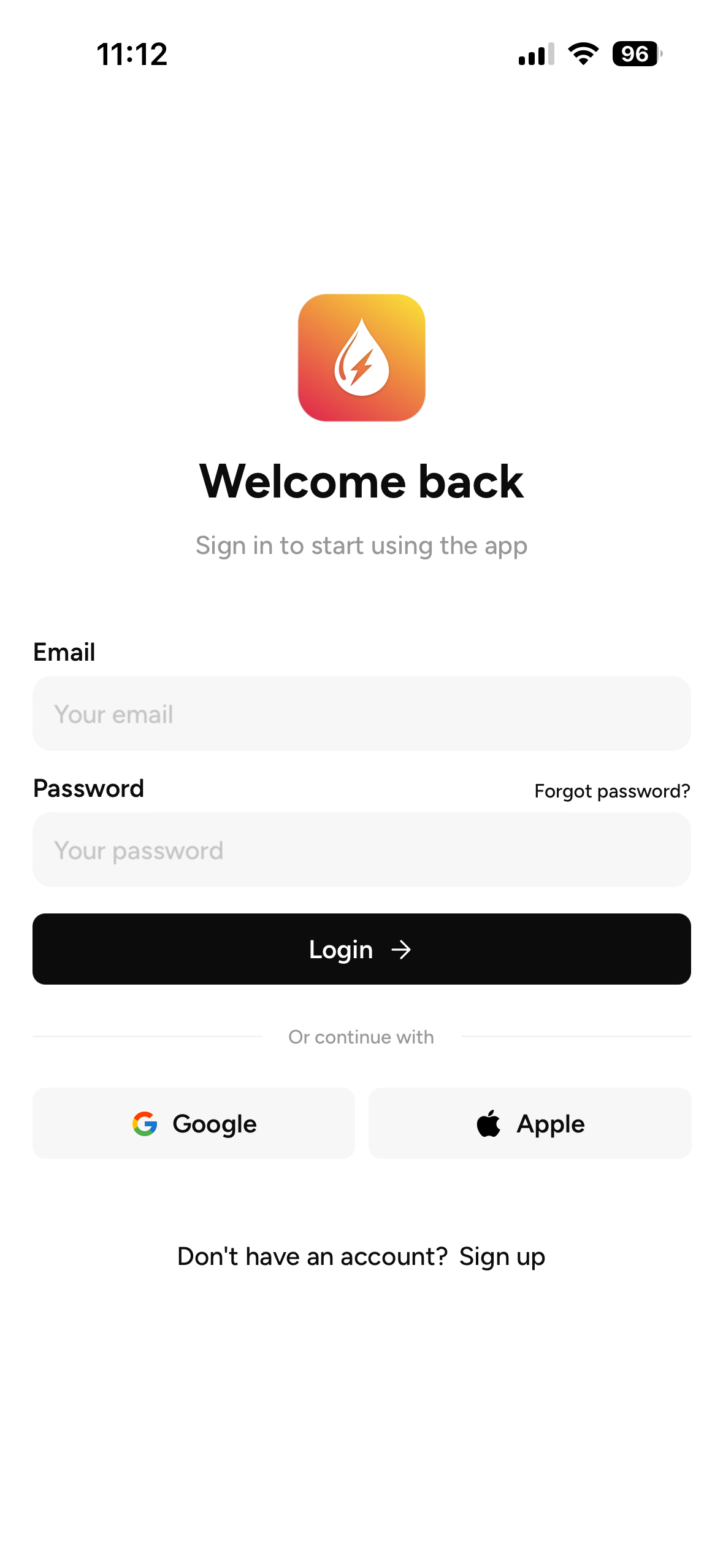 GasSplit - Welcome screen