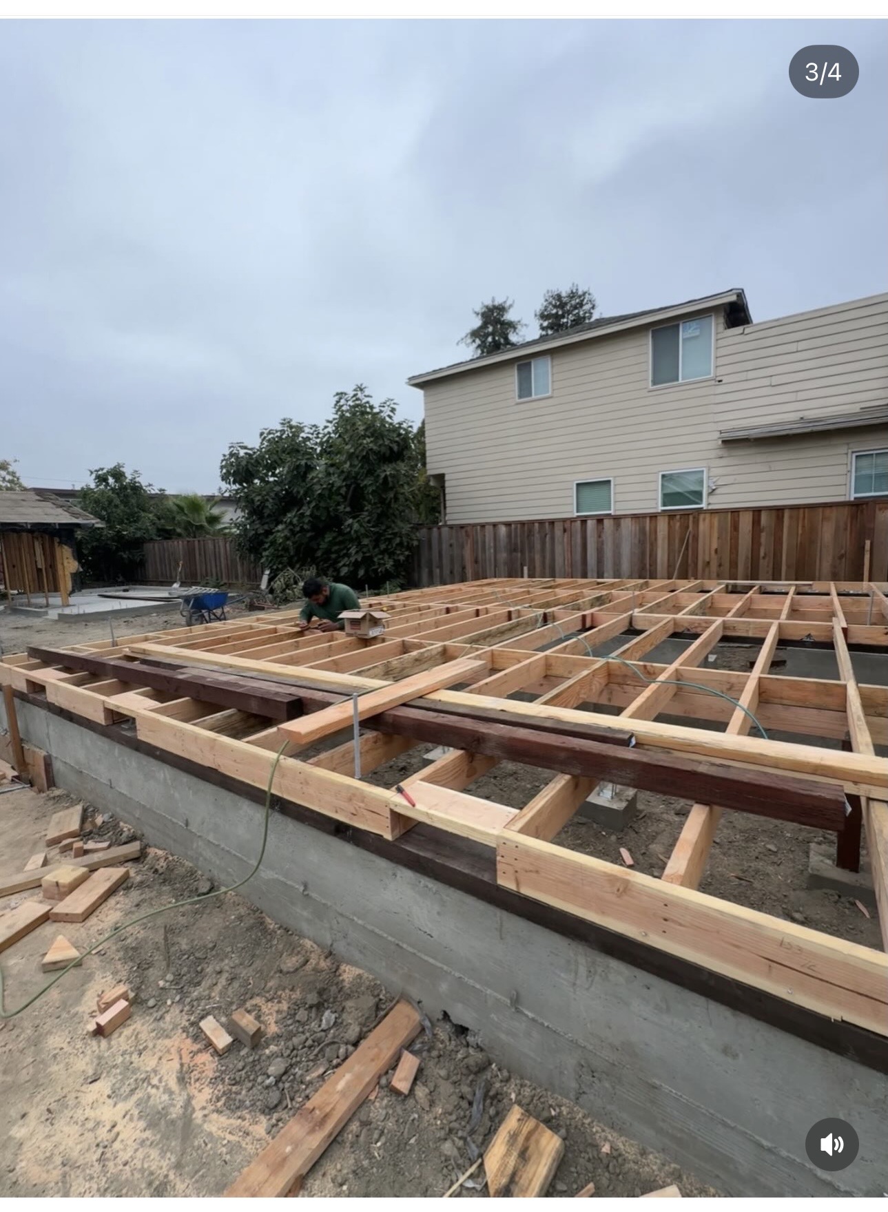 Floor framing and foundation work