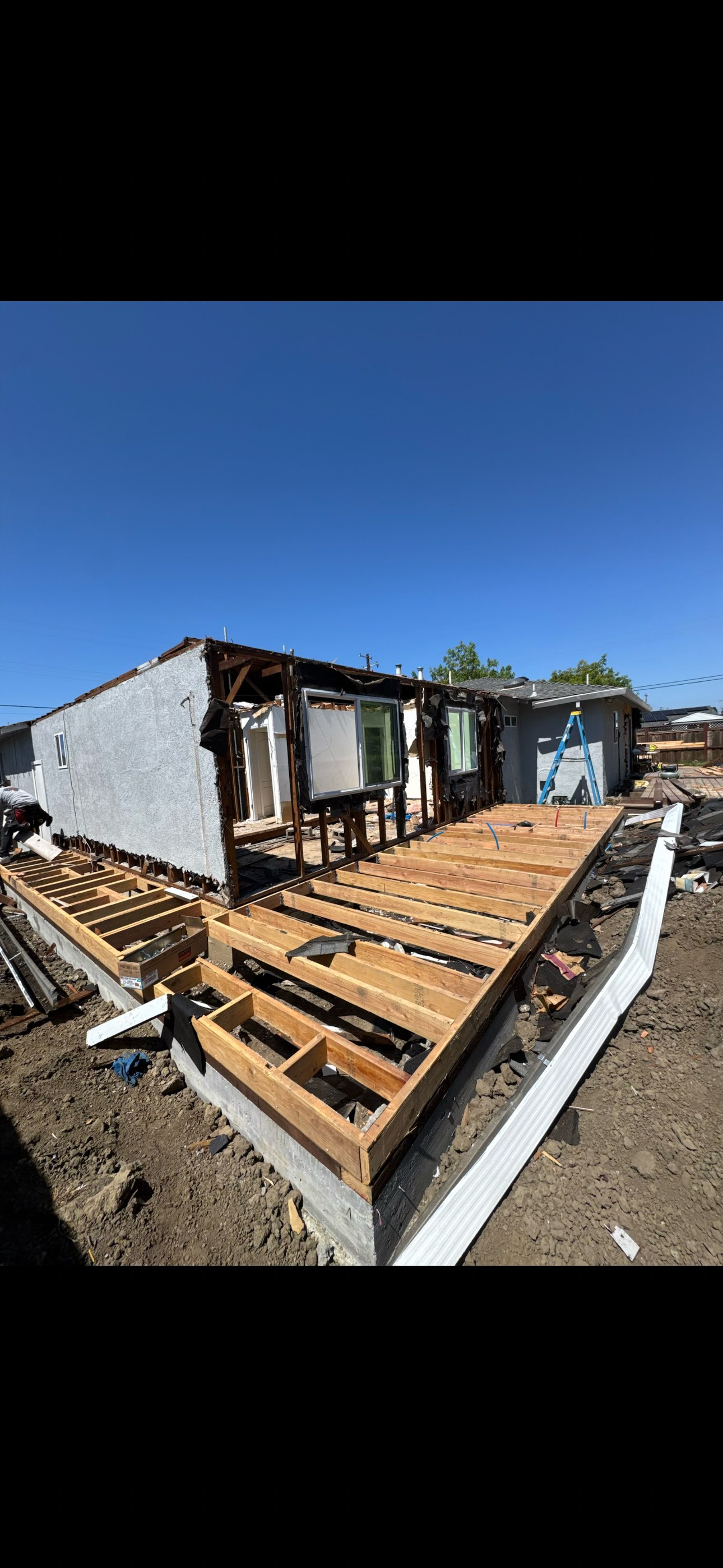Remodel project with floor joists