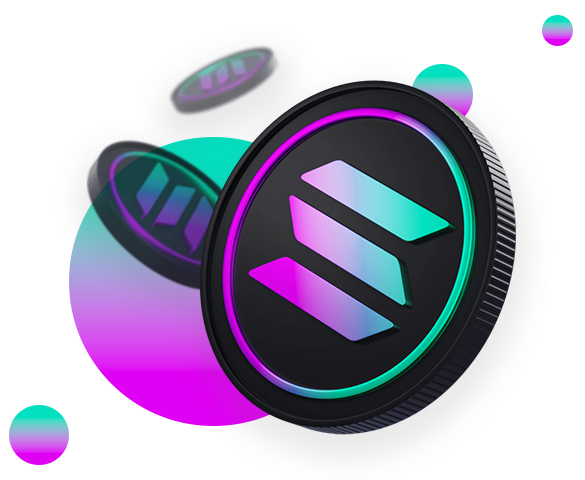 Stylized Solana tokens with gradient effects