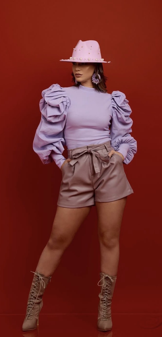 Lavender Puff Sleeve Top