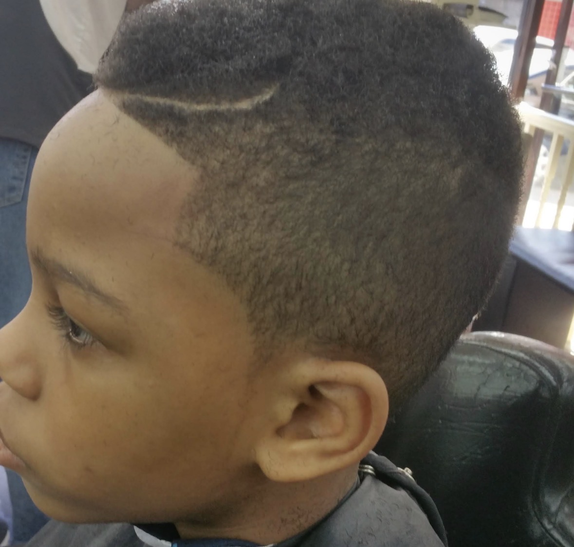 Kids haircut with design detail