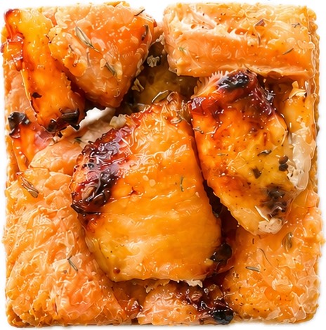 diced sweet salmon