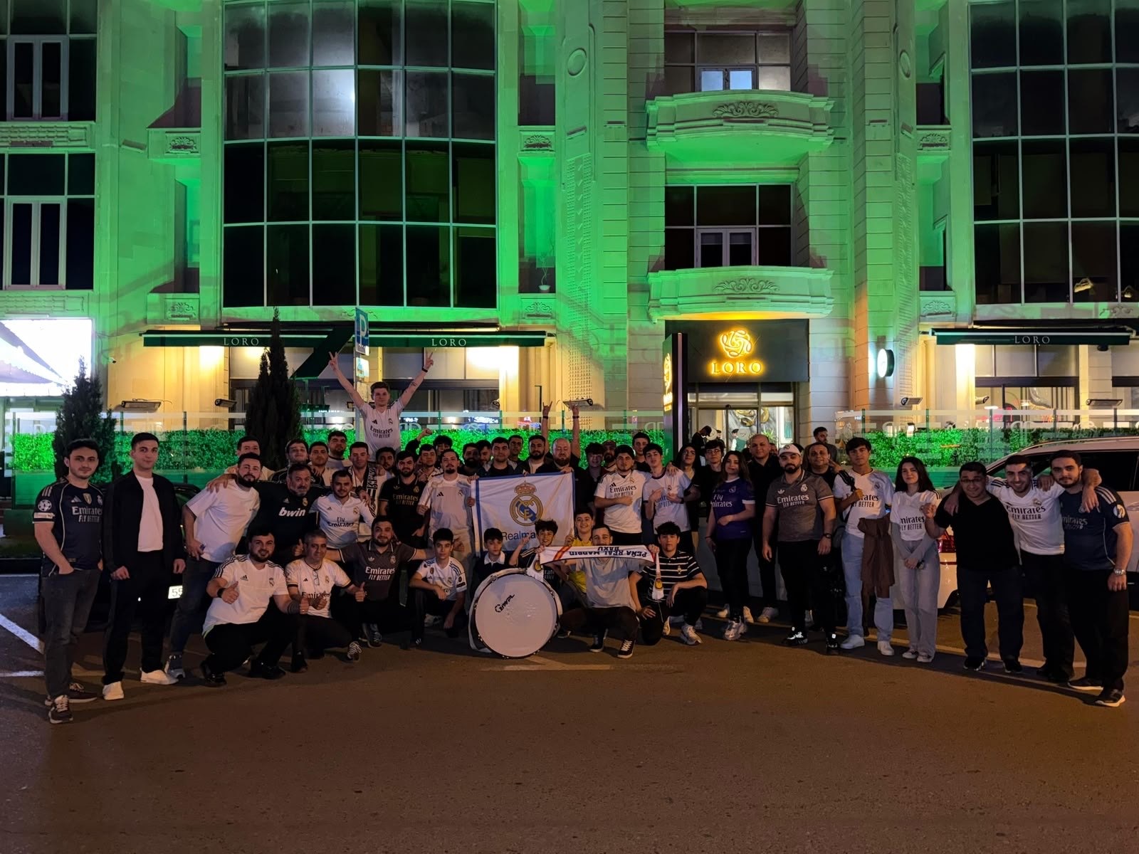 Peña Madridista Baku night celebration