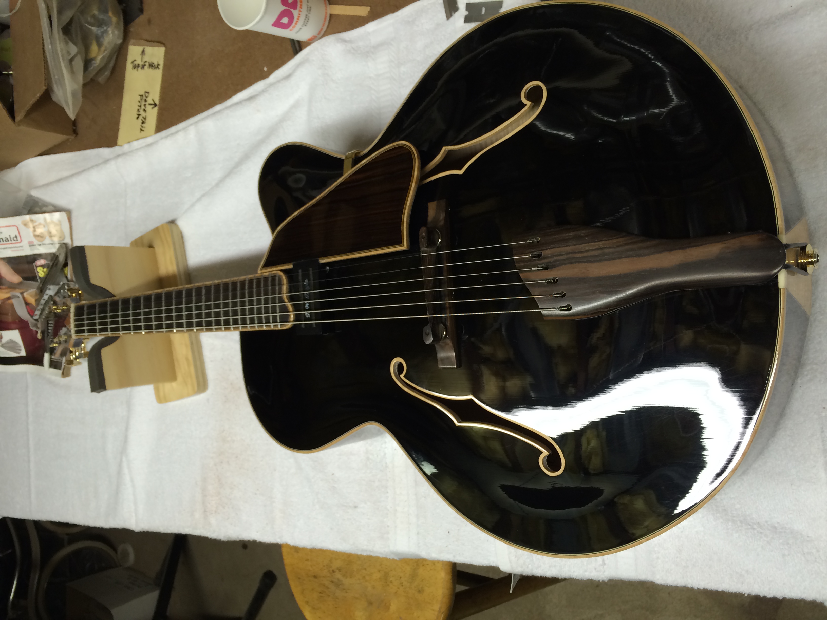 Black Archtop with Rosewood Pickguard