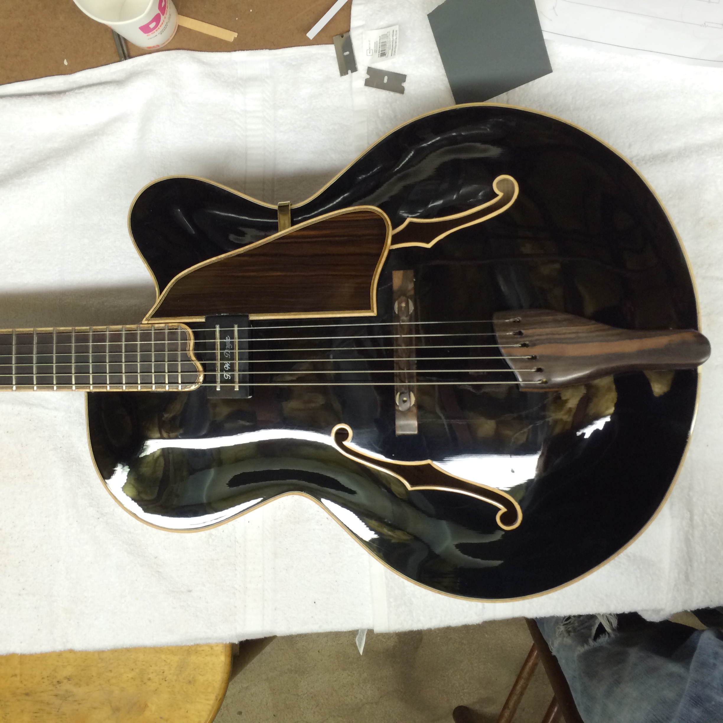Black Archtop Overhead View