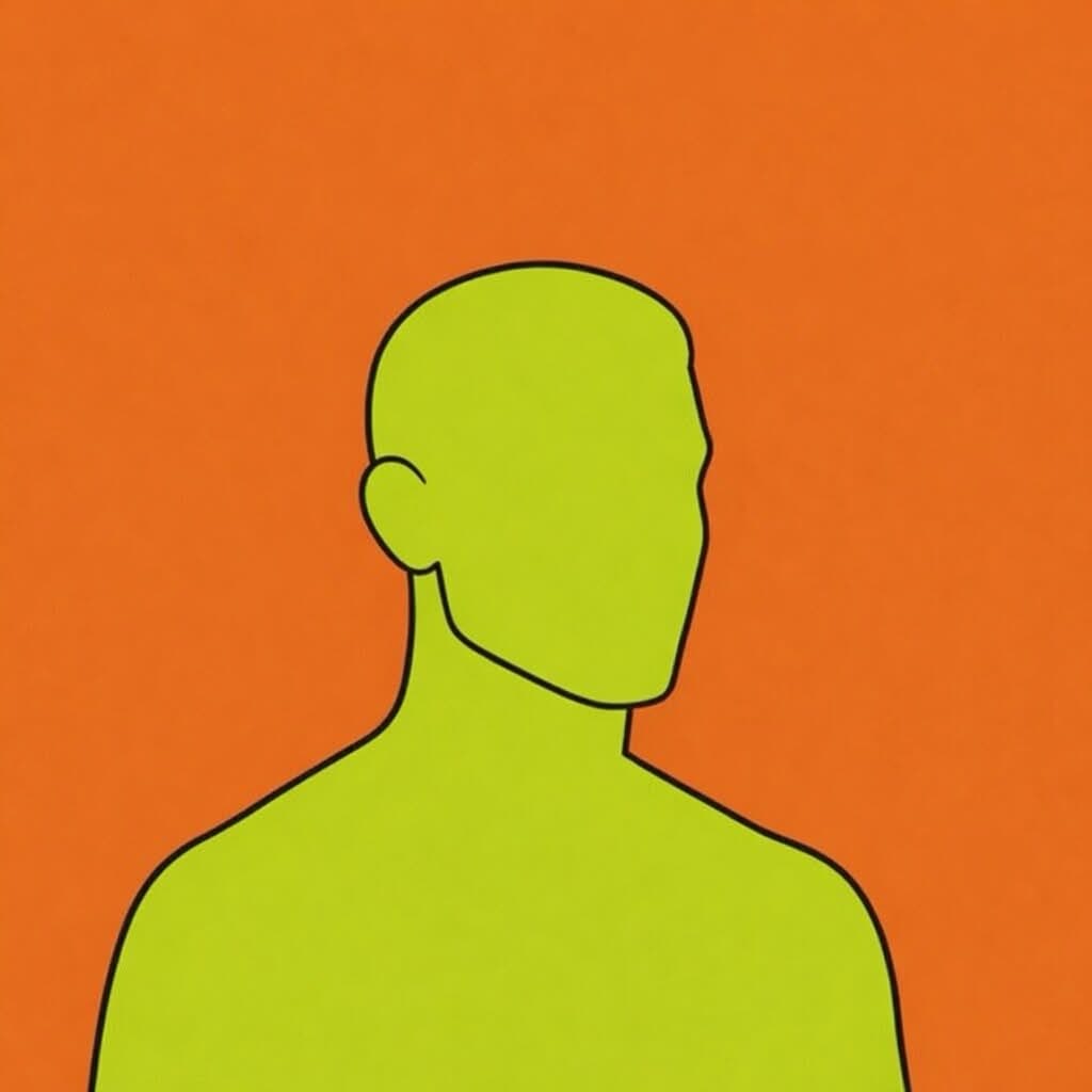 THE FADE COLLECTIVE NFT - Minimalist lime green silhouette on orange background