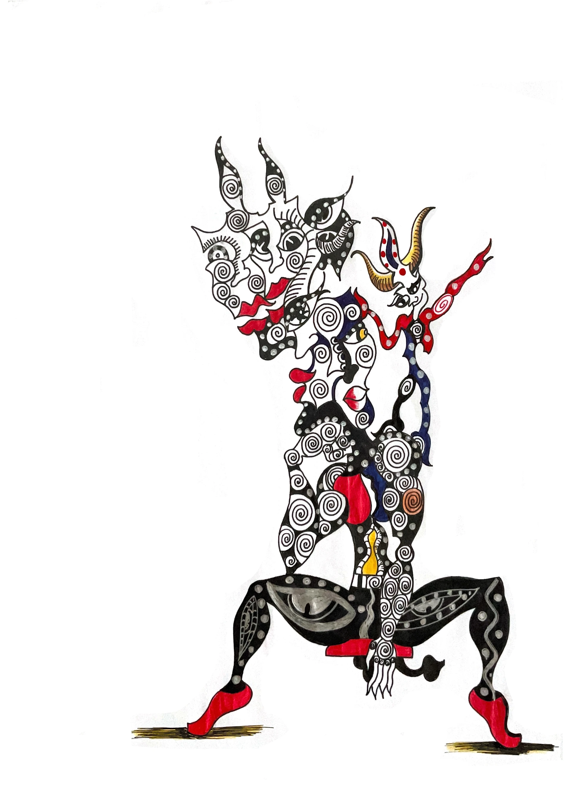 Abstract figure with spiral patterns