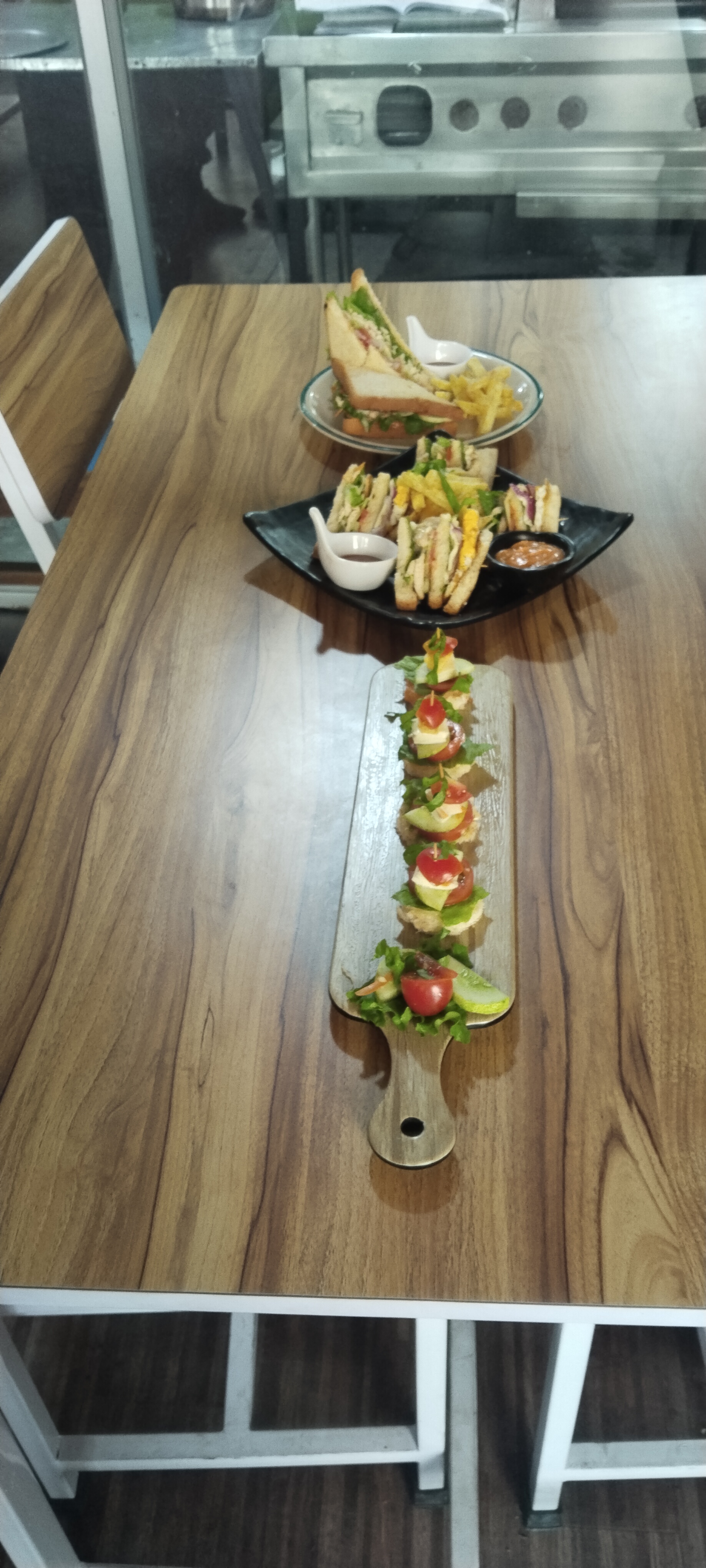 Club Sandwiches and Canapes presentation