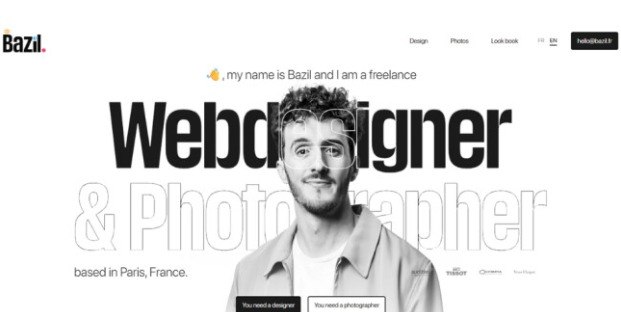 Typographic template - Oversized text with photo depth effect