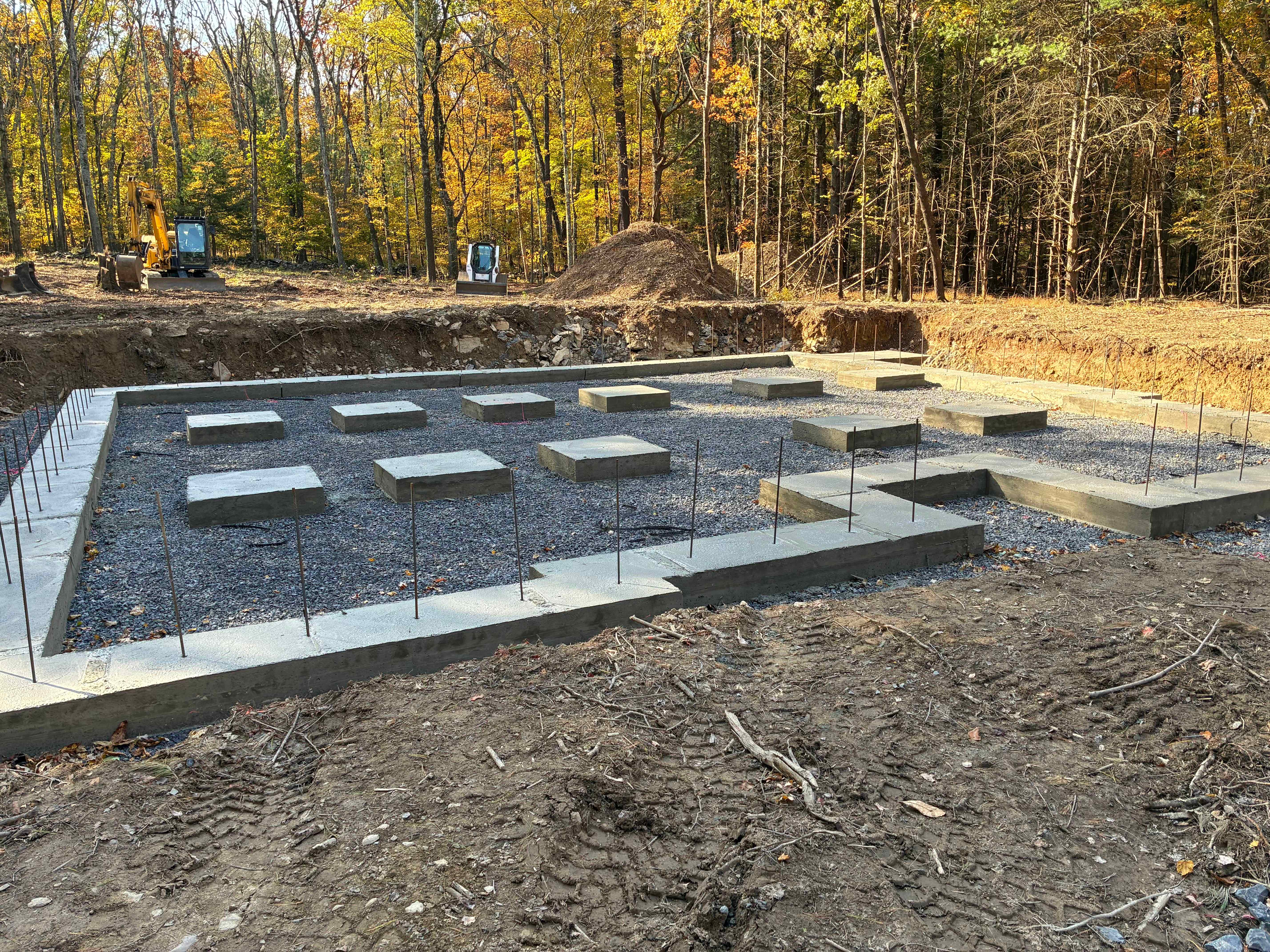 Foundation footings with concrete piers