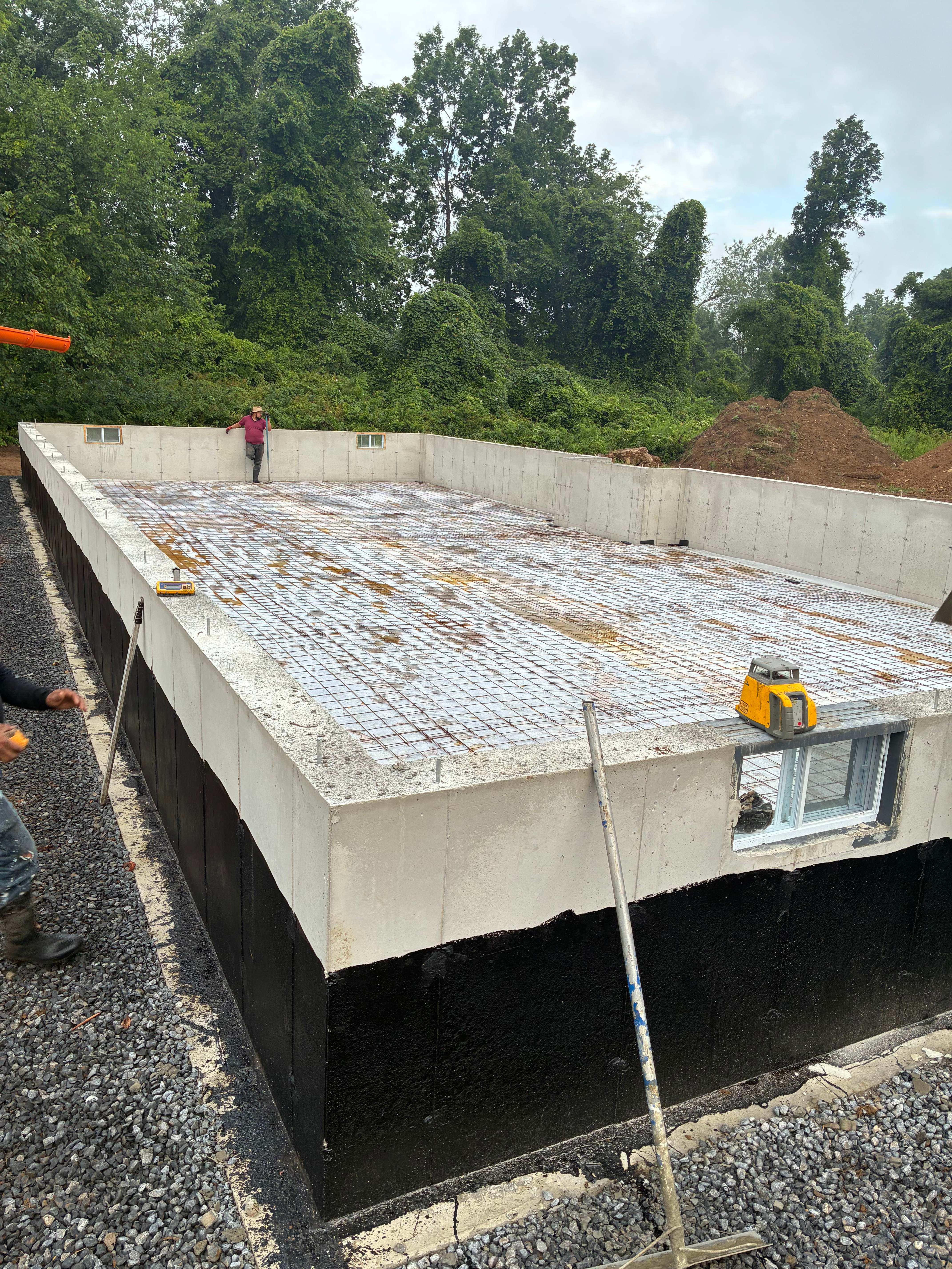 Complete foundation with waterproofing and slab prep