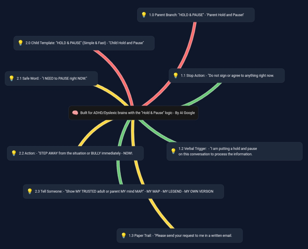 Hold and Pause Mind Map - ADHD/Dyslexic Protocol