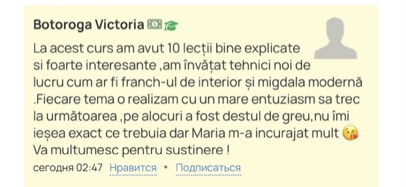 Recenzie Botoroga Victoria – cursantă mulțumită