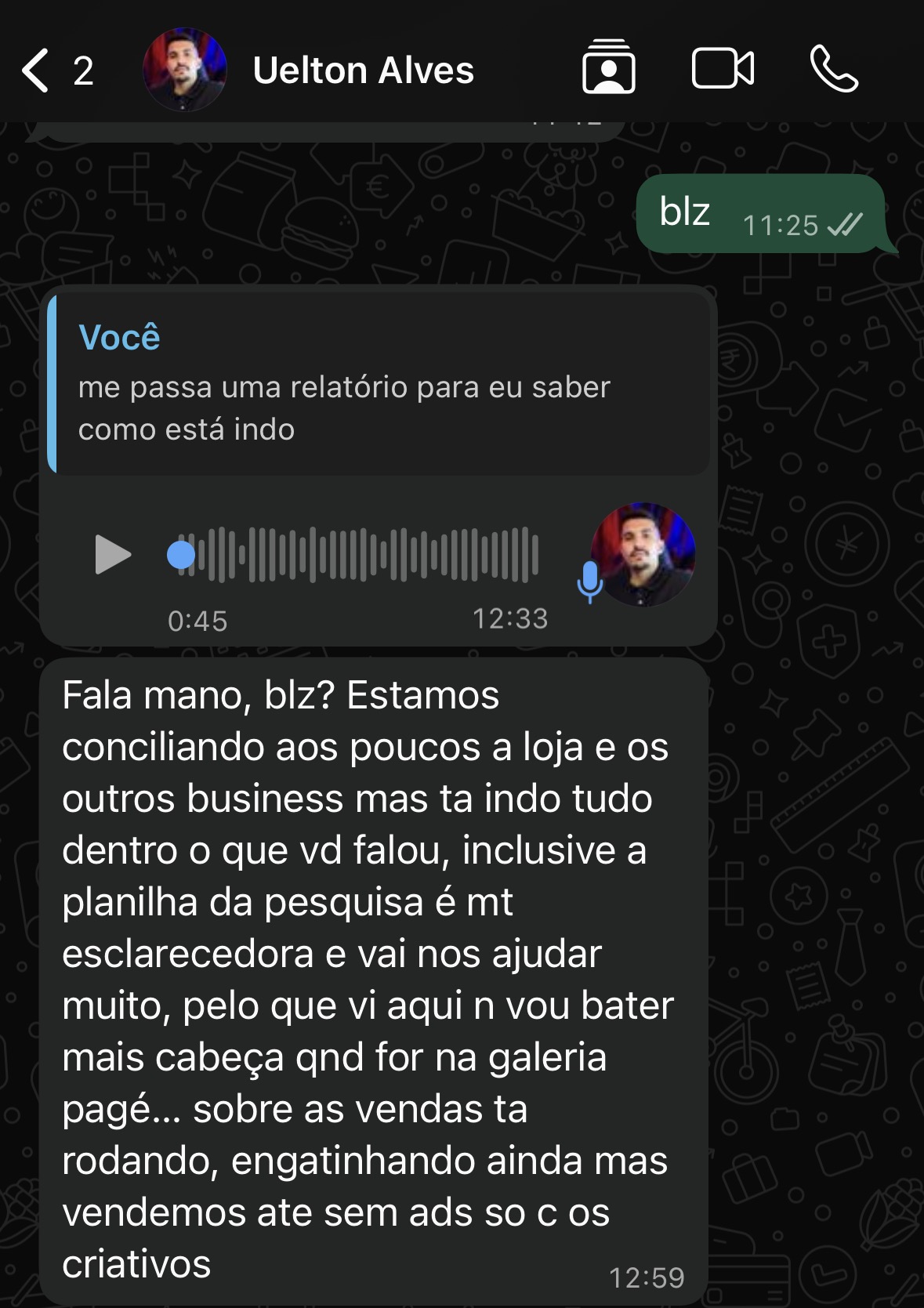 Depoimento do aluno