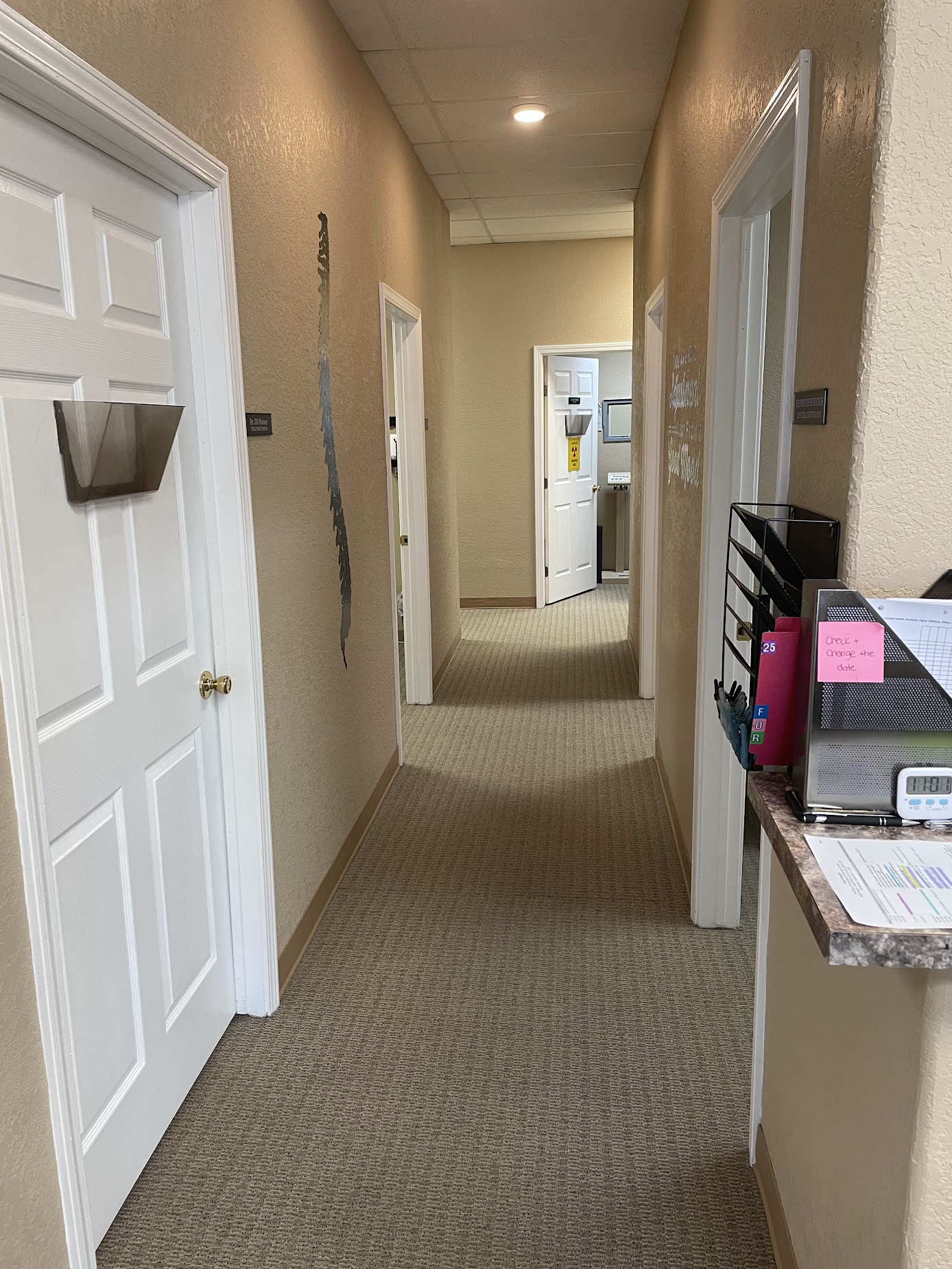 Professional hallway connecting treatment rooms