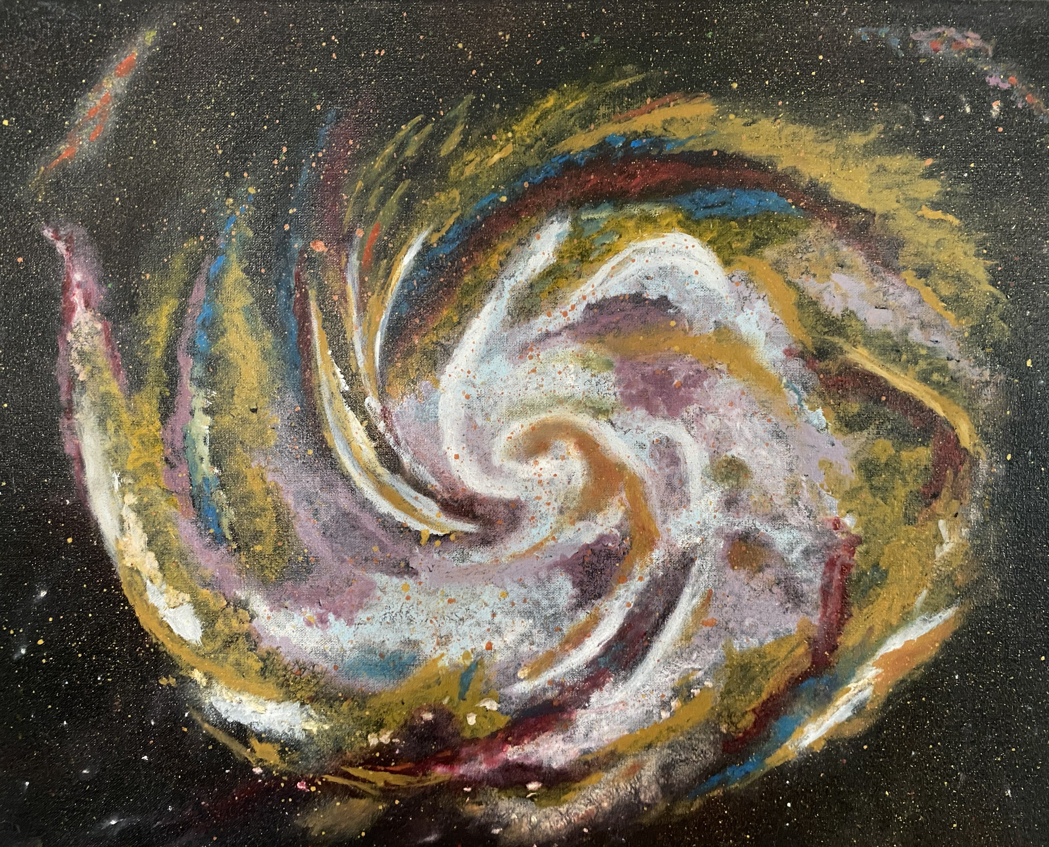 Pintura de uma galáxia em espiral