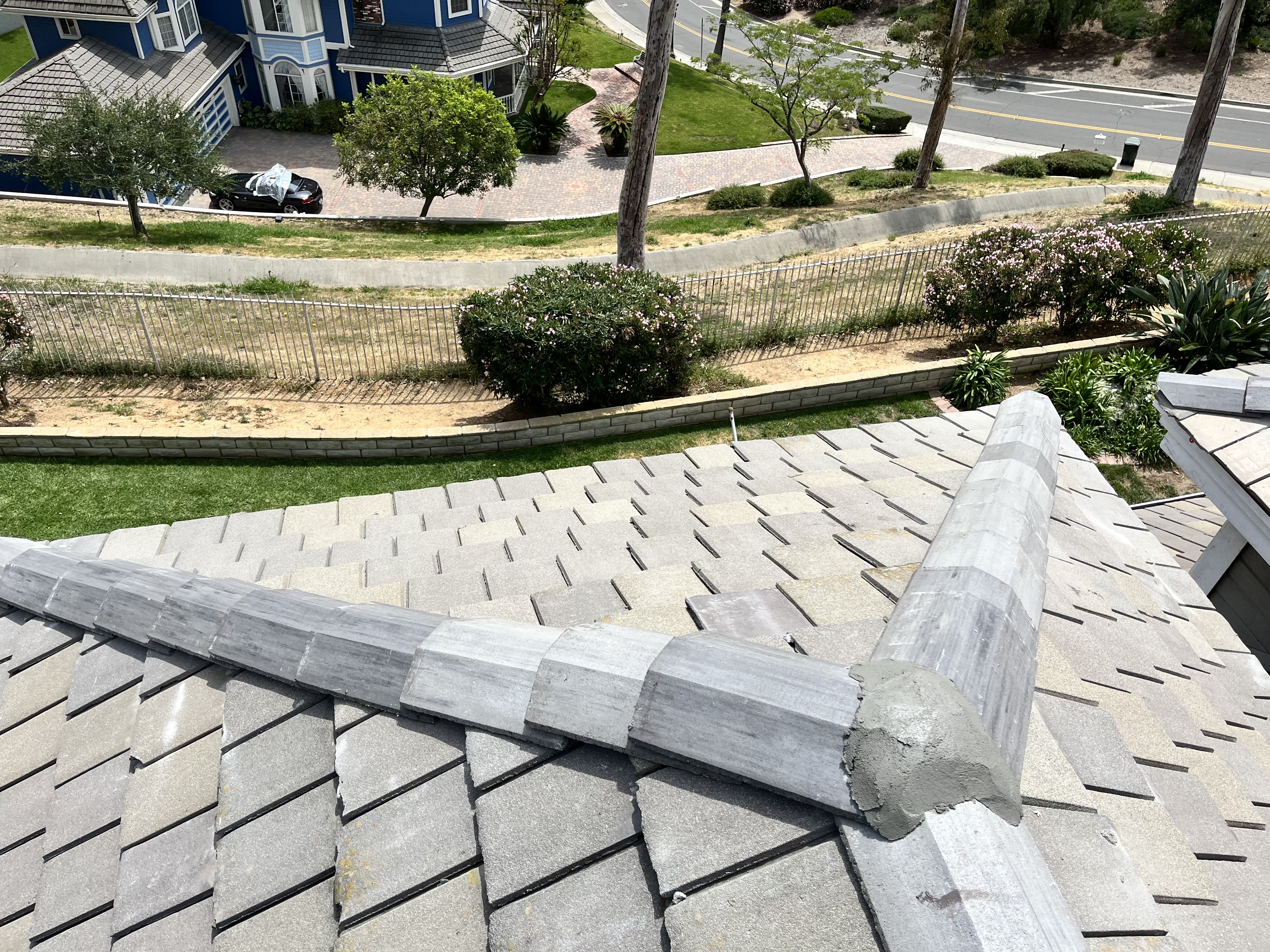 Concrete tile ridge cap replacement in Hemet, CA