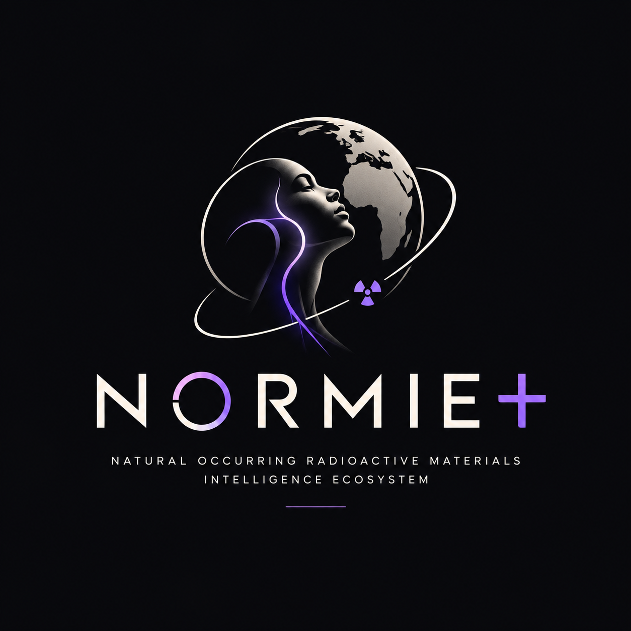 NORMIE+ globe and human profile emblem