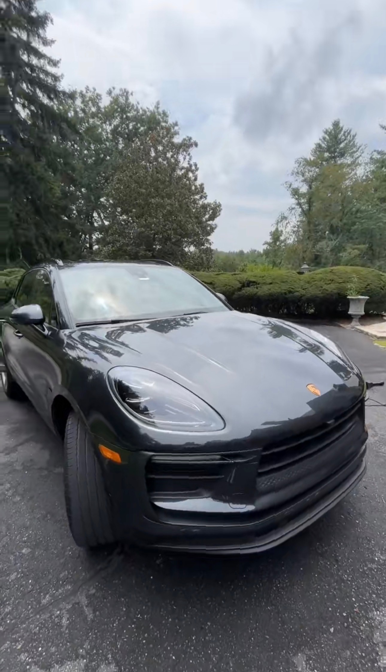 Vehicle being professionally detailed