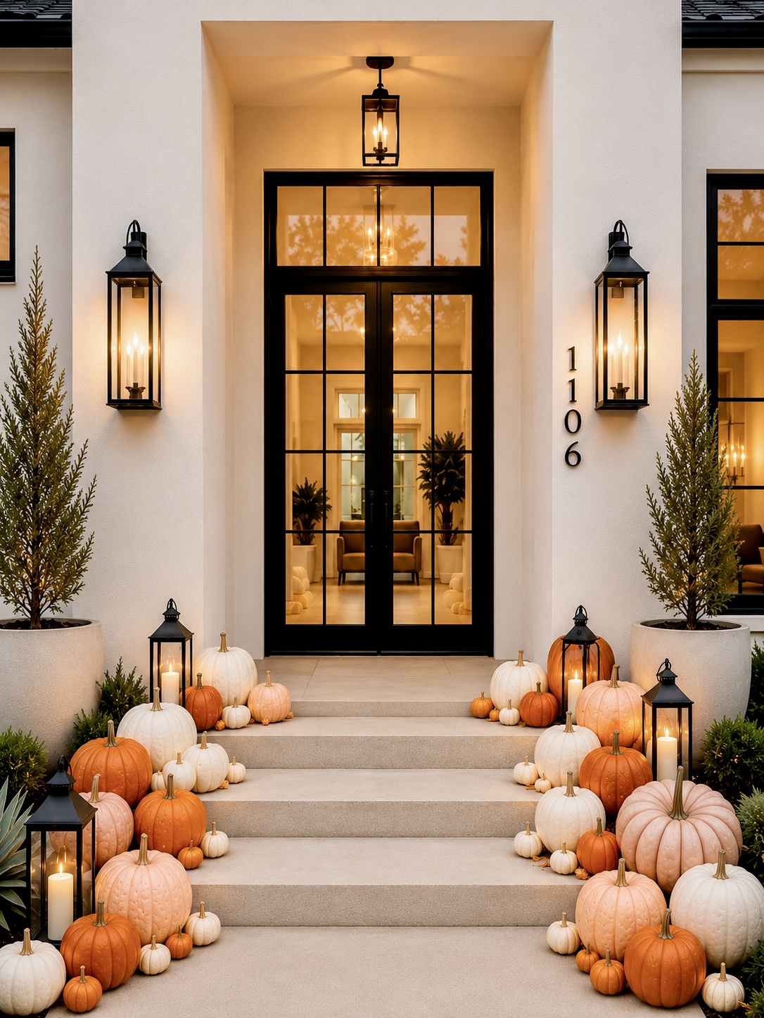 Beautiful fall entrance display