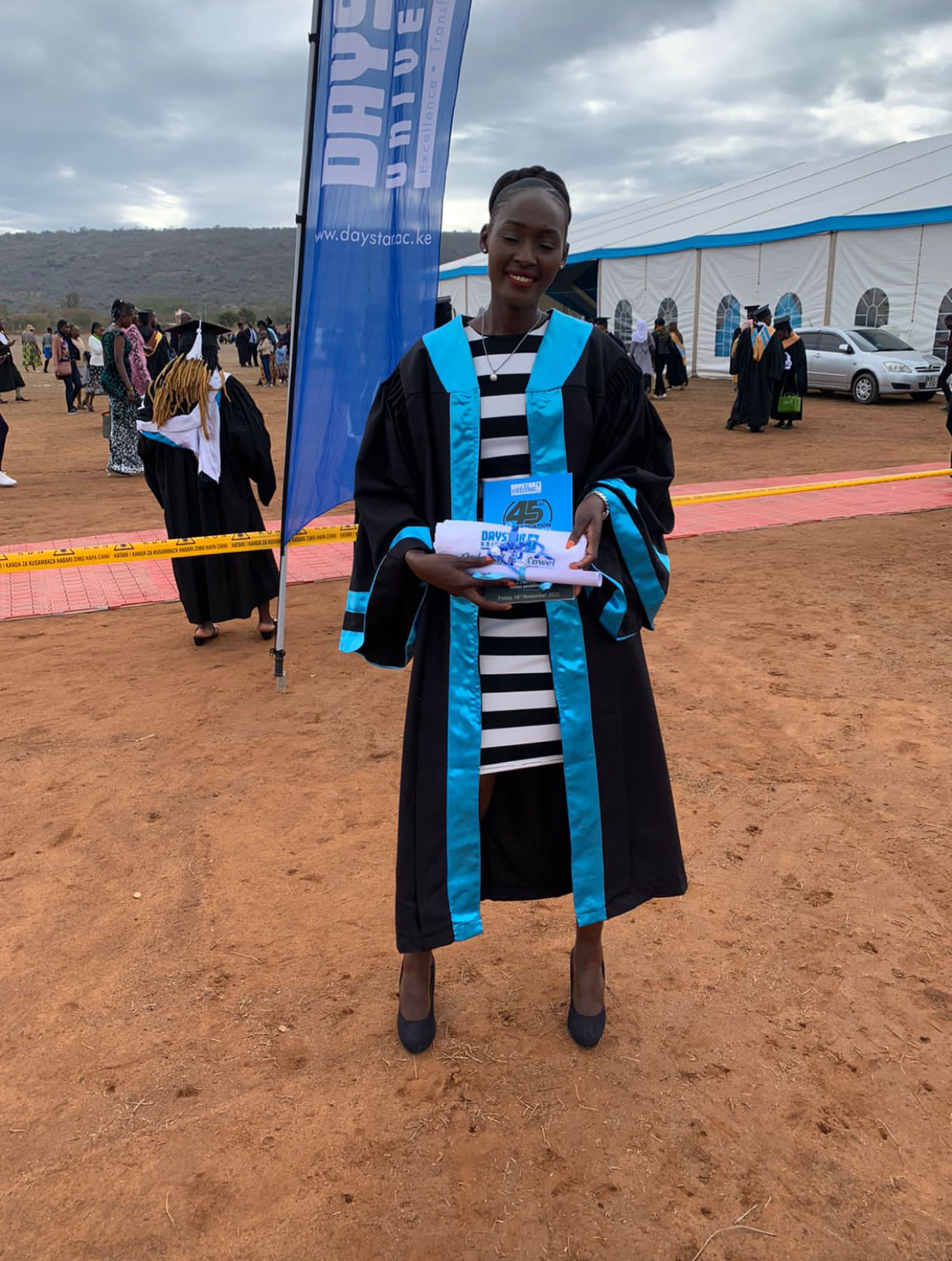 Graduate celebrating achievement