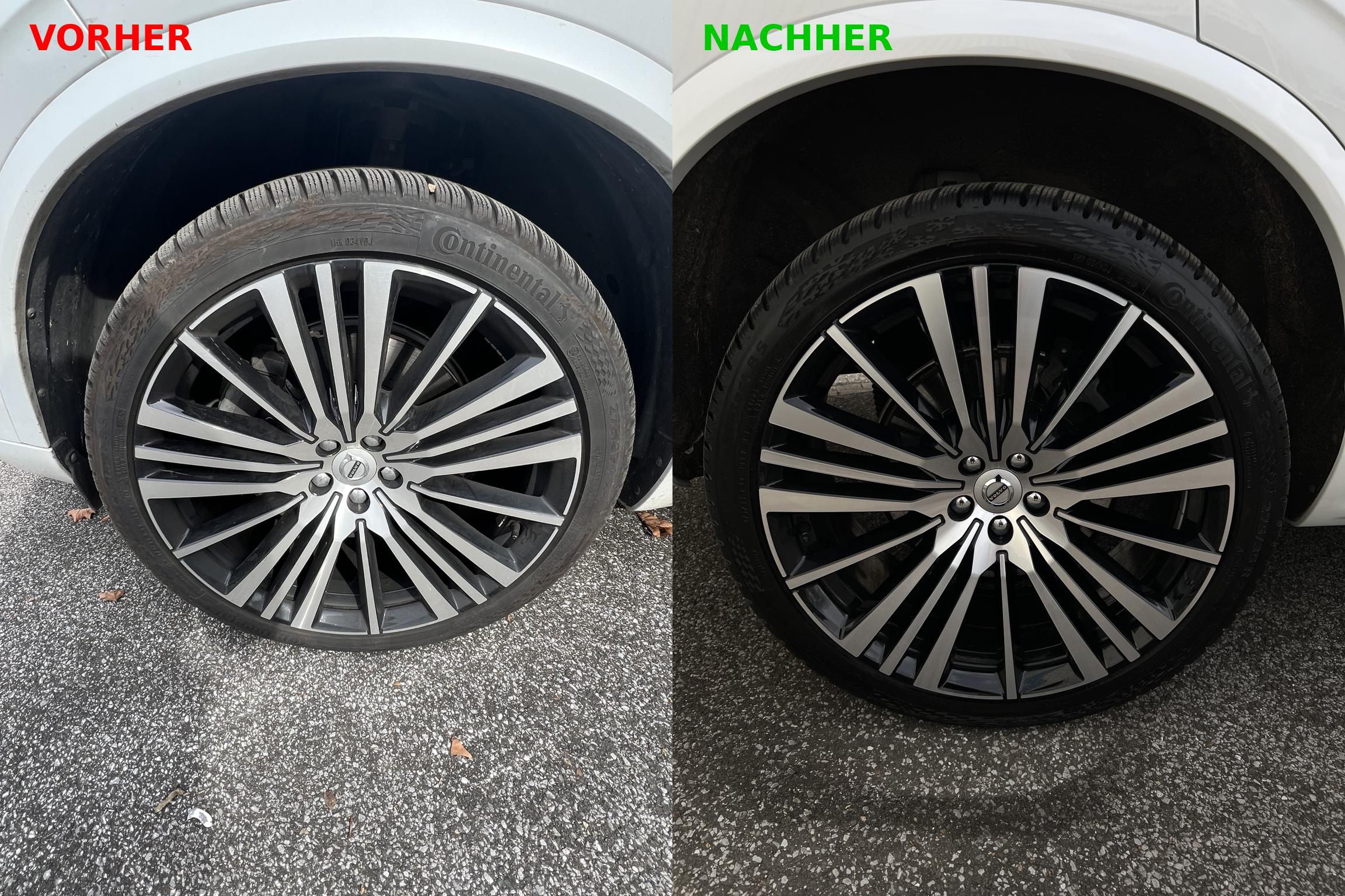 Felgenreinigung Vorher/Nachher