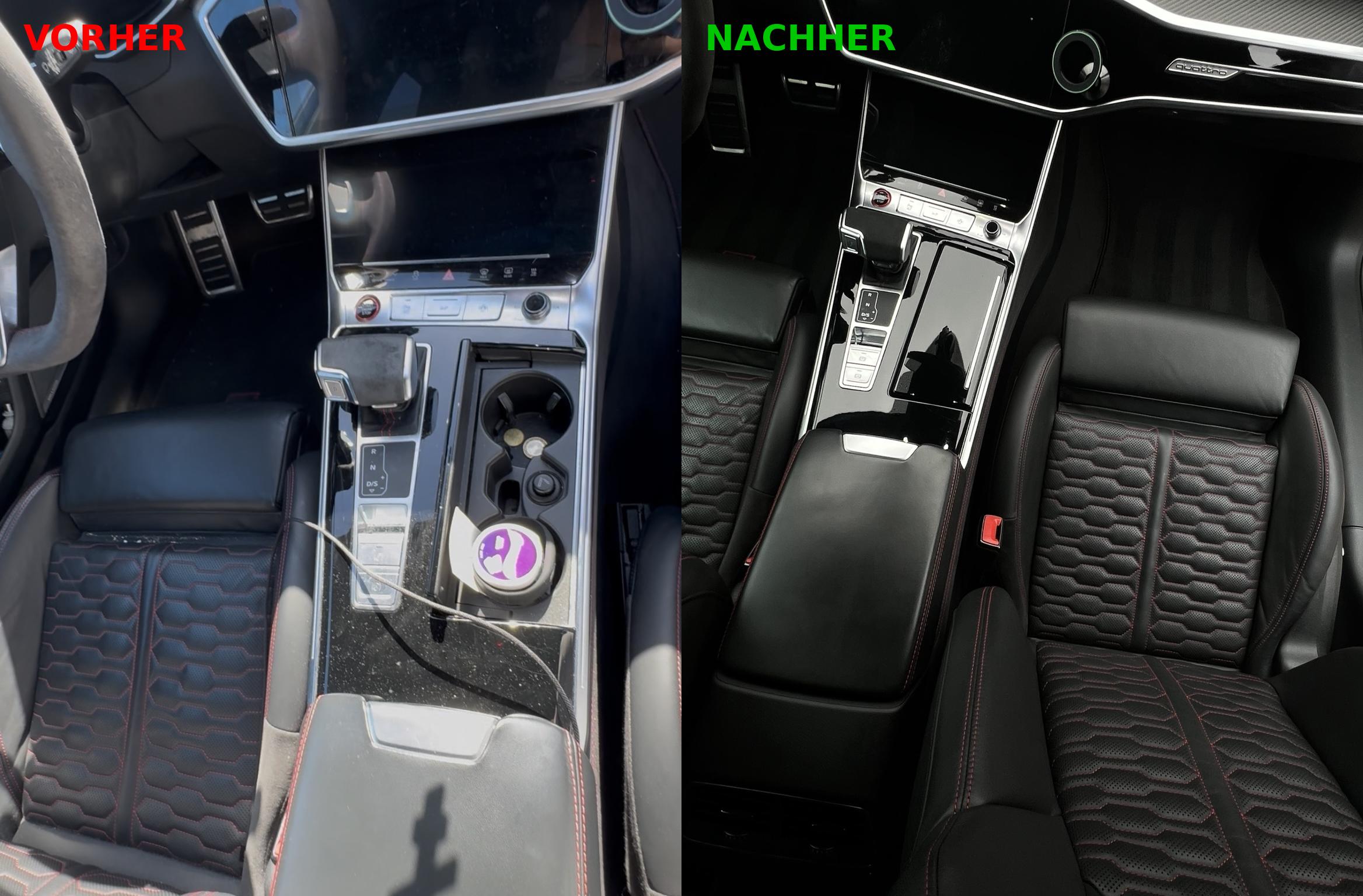 Audi Mittelkonsole Vorher/Nachher