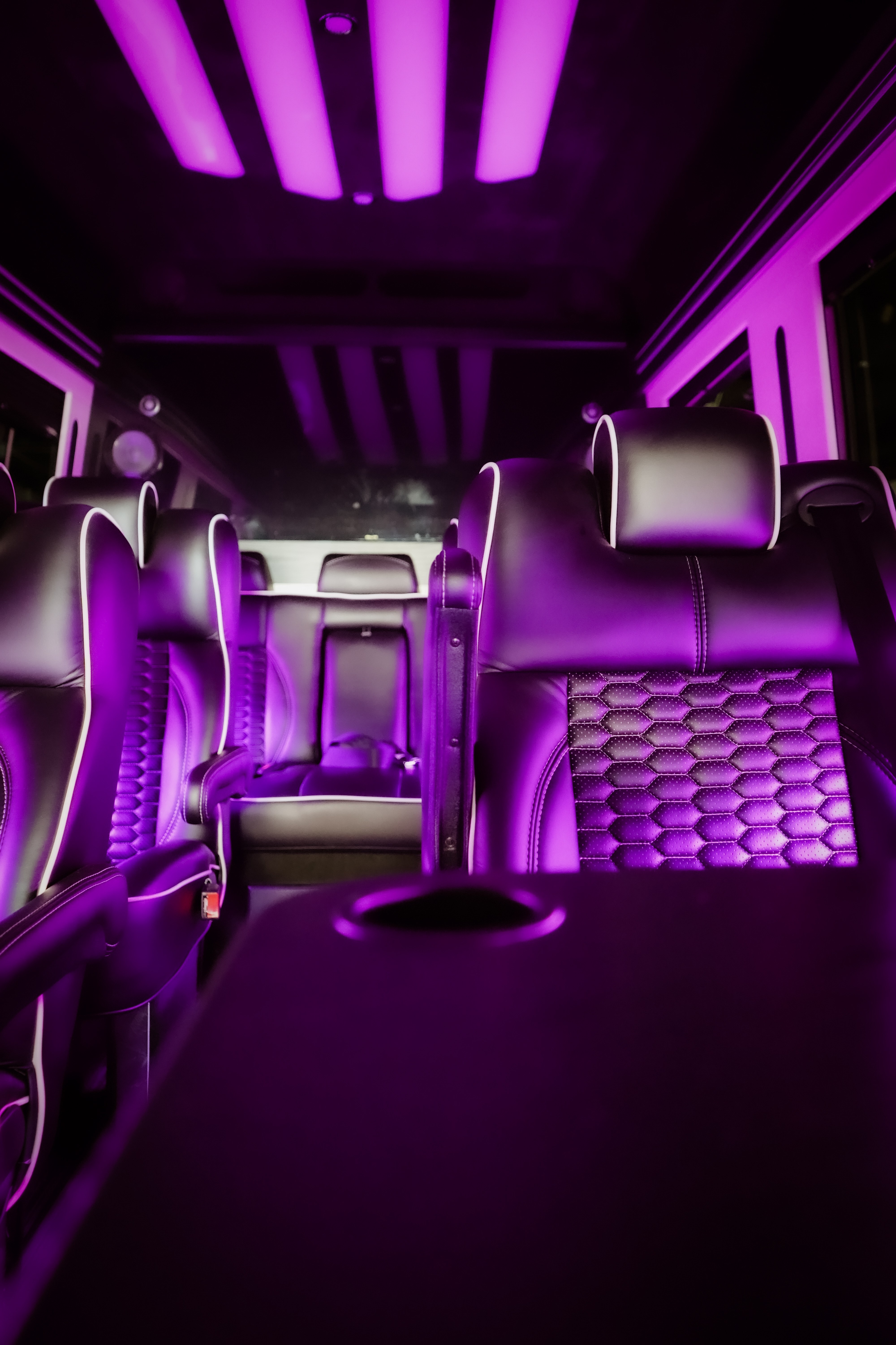 Superior Sprinters cabin illuminated for an evening journey