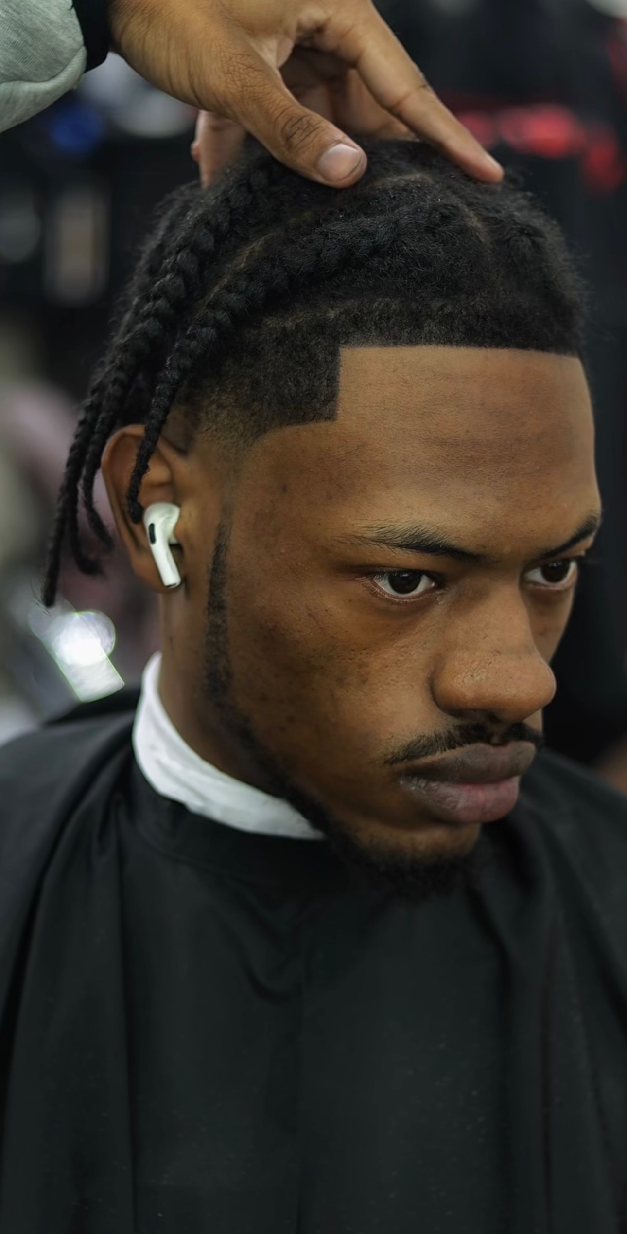 Braided fade with a clean lineup