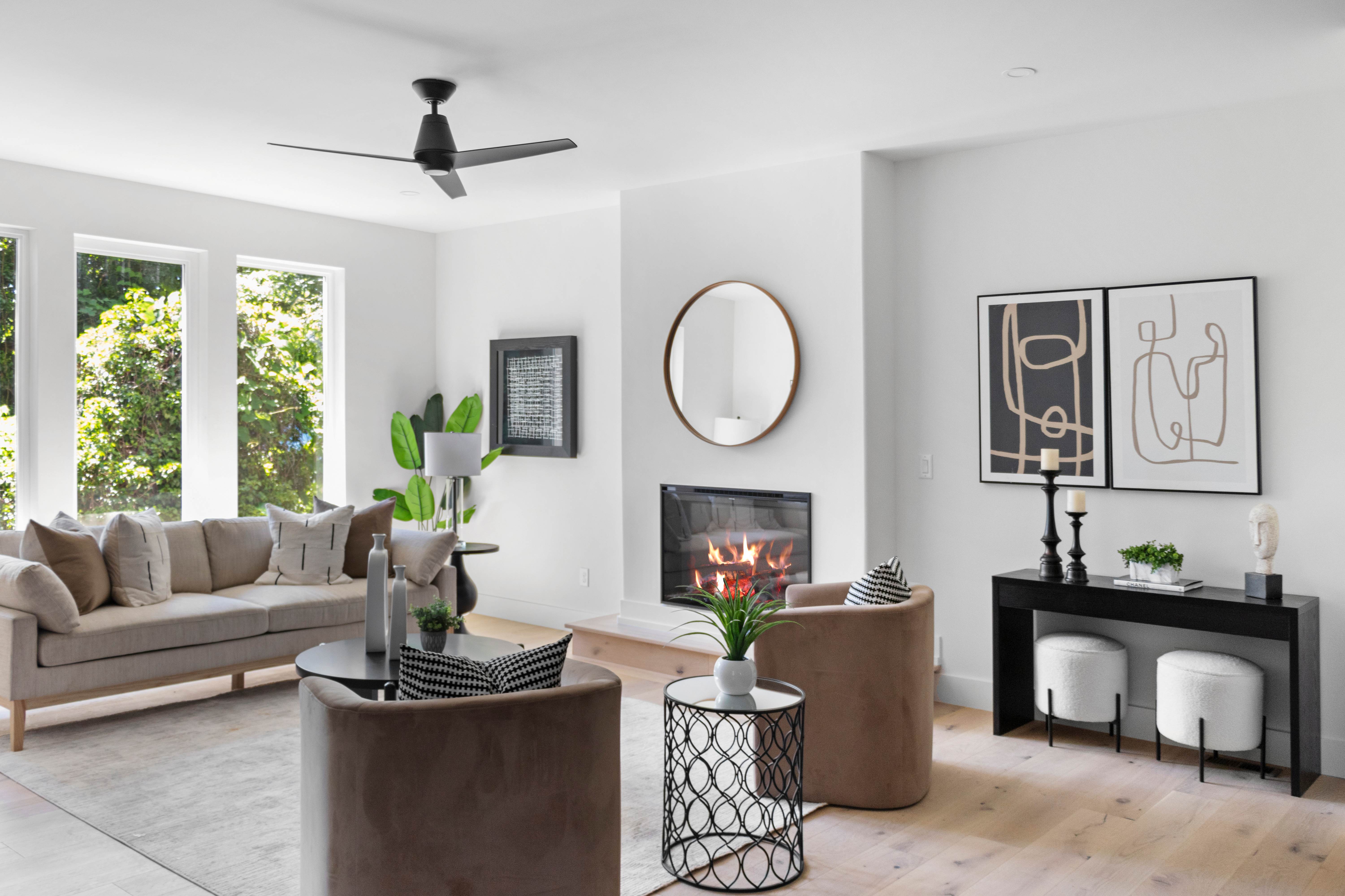 Styled living room designed by InCollab Designs
