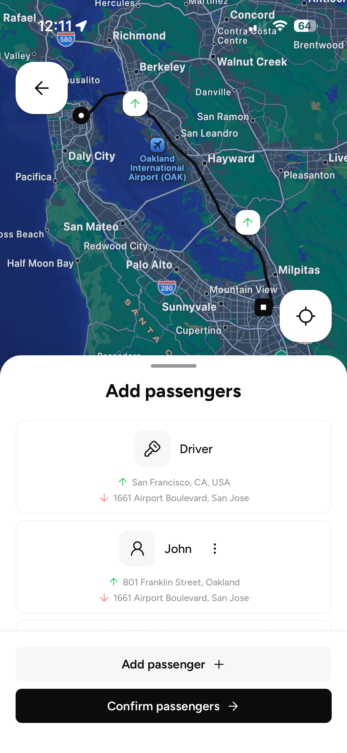 GasSplit - Add passengers screen