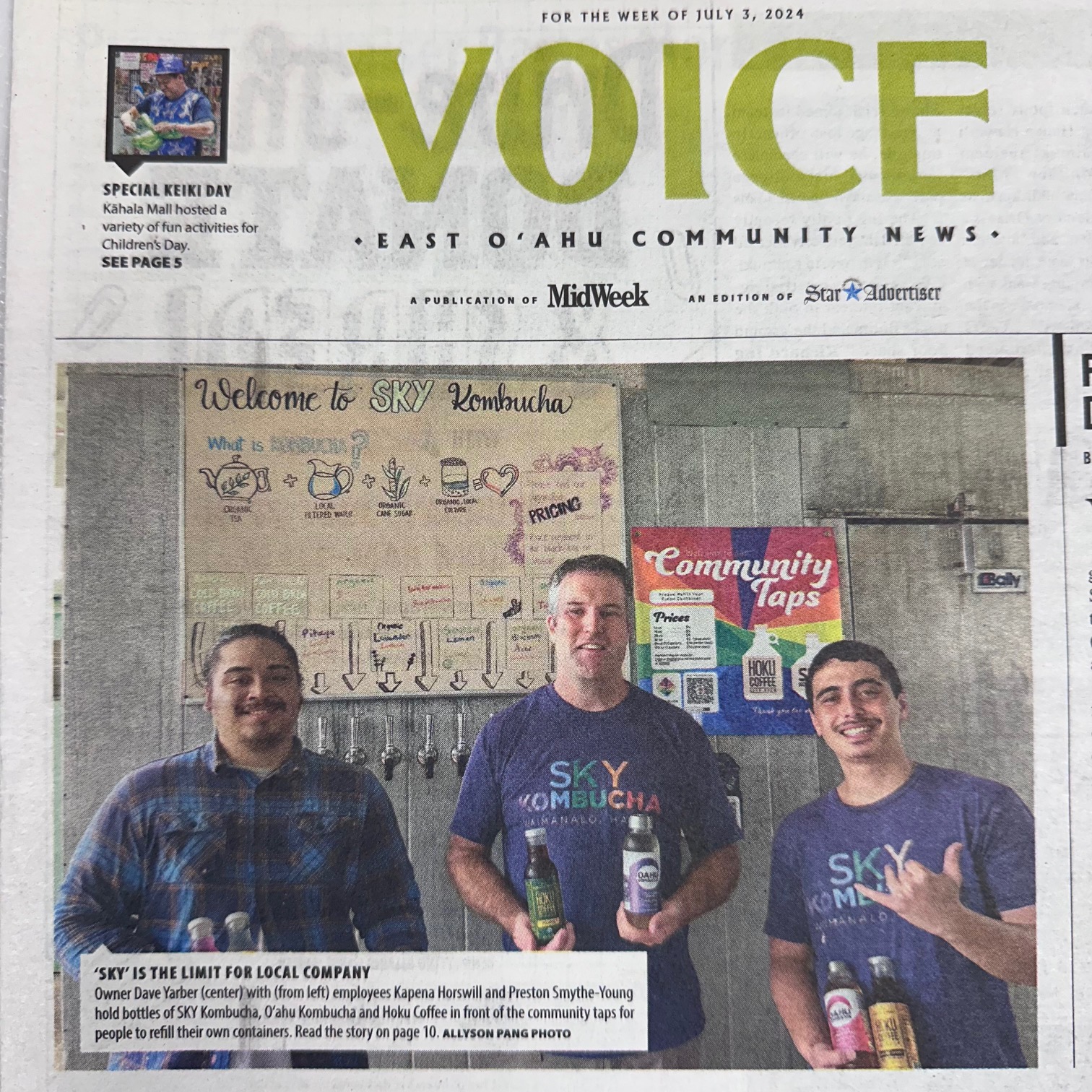 SKY Kombucha team featured in local newspaper