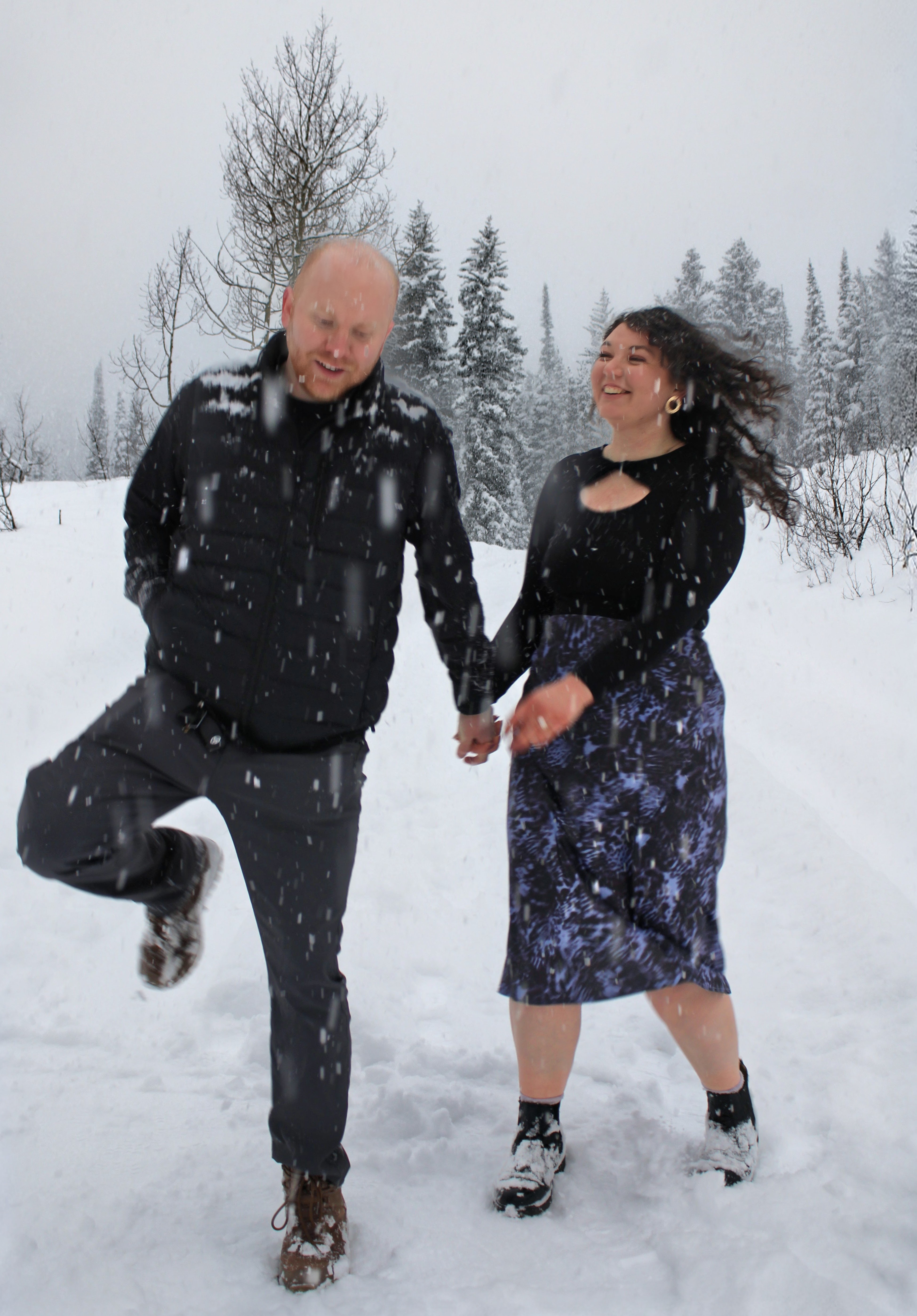Sydney & Bryan playing in the snow