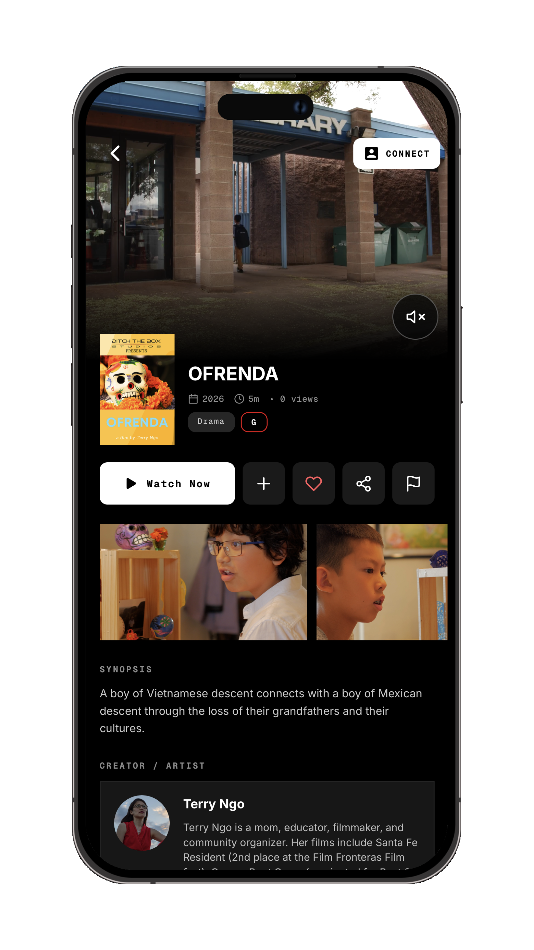 Phintch film detail page for the film Ofrenda