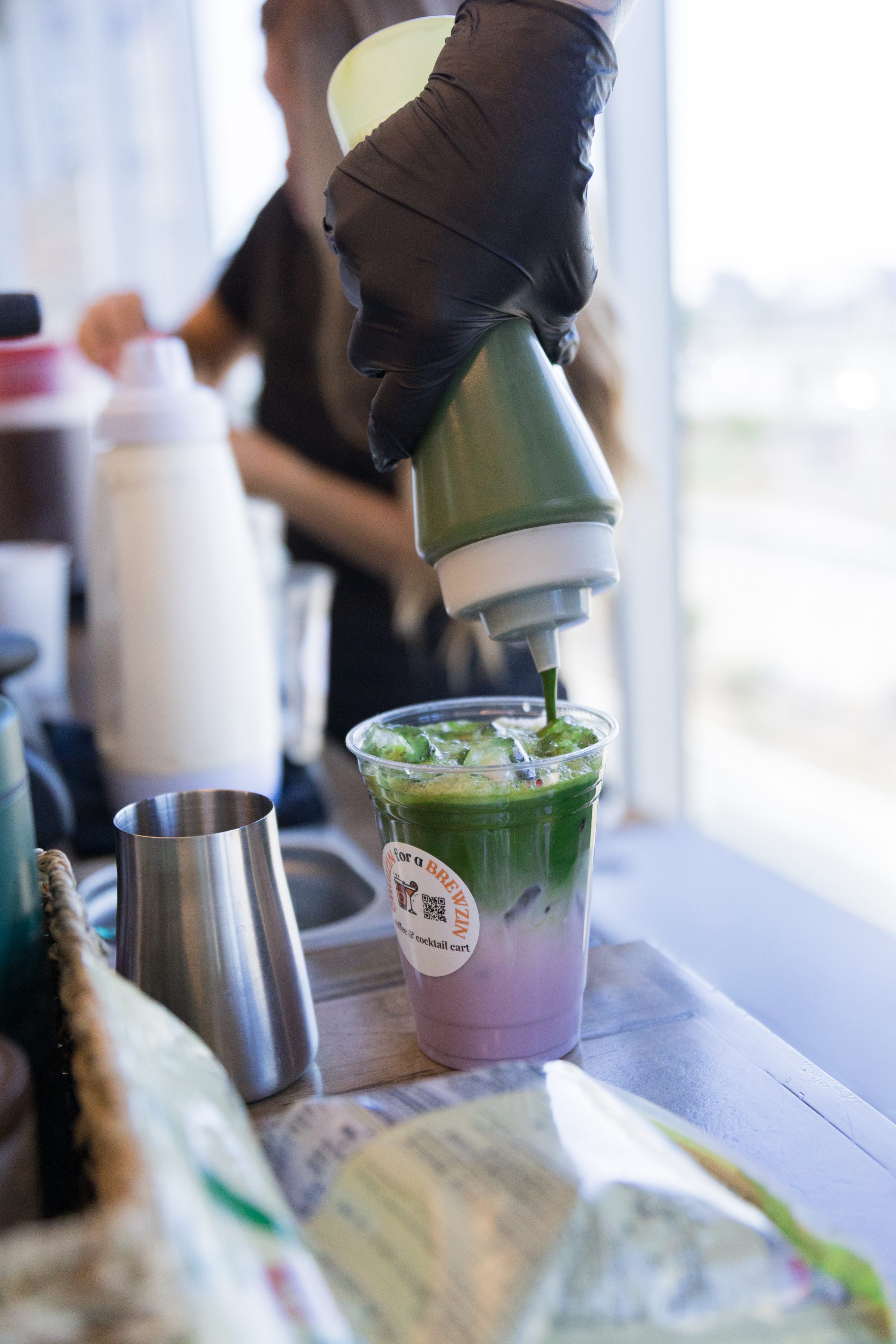Cherry matcha latte Phoenix specialty coffee catering mobile barista