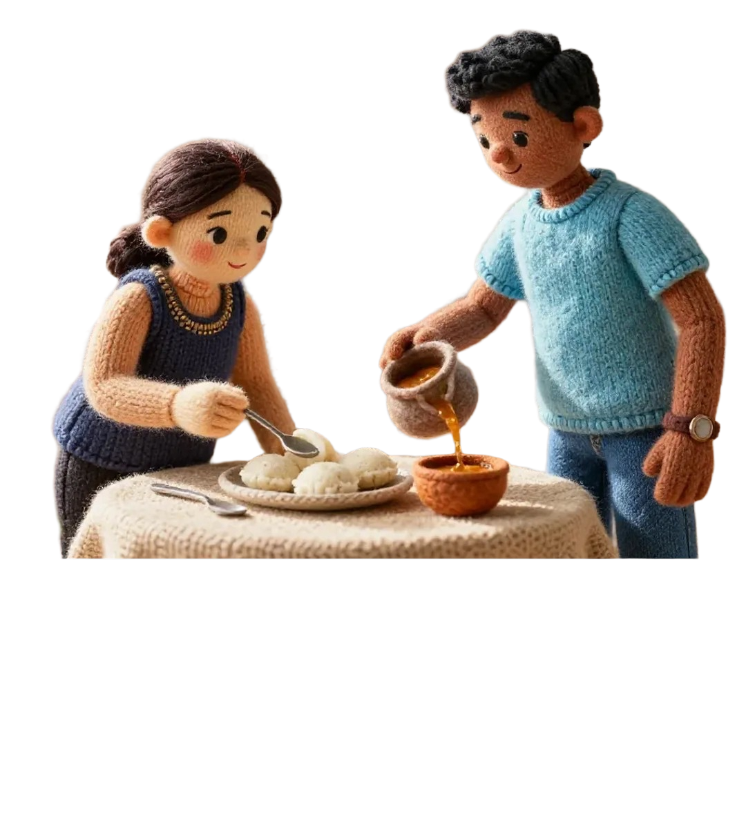 Couple having breakfast