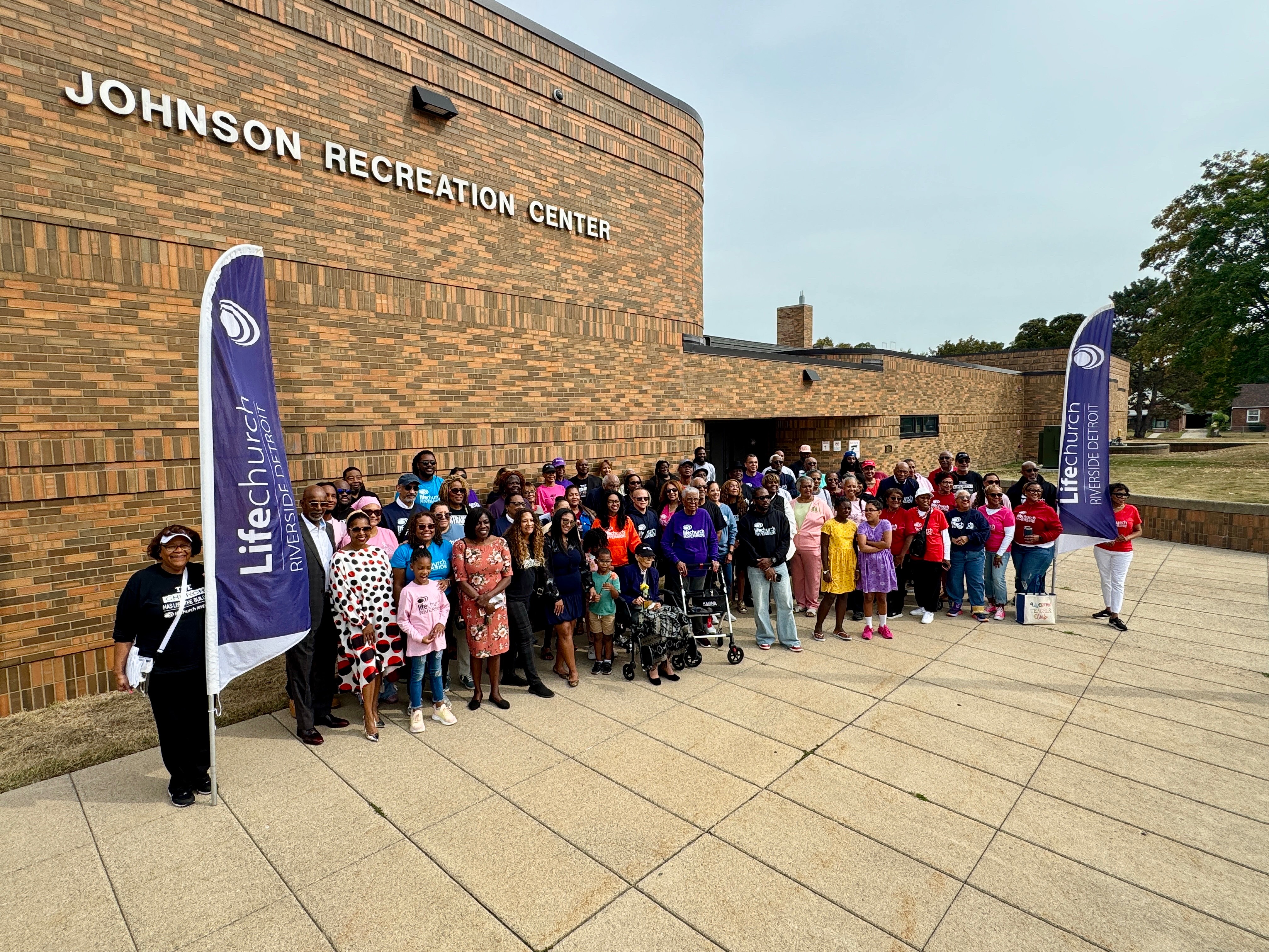 LifeChurch Riverside community gathered for prayer walk at Johnson Recreation Center