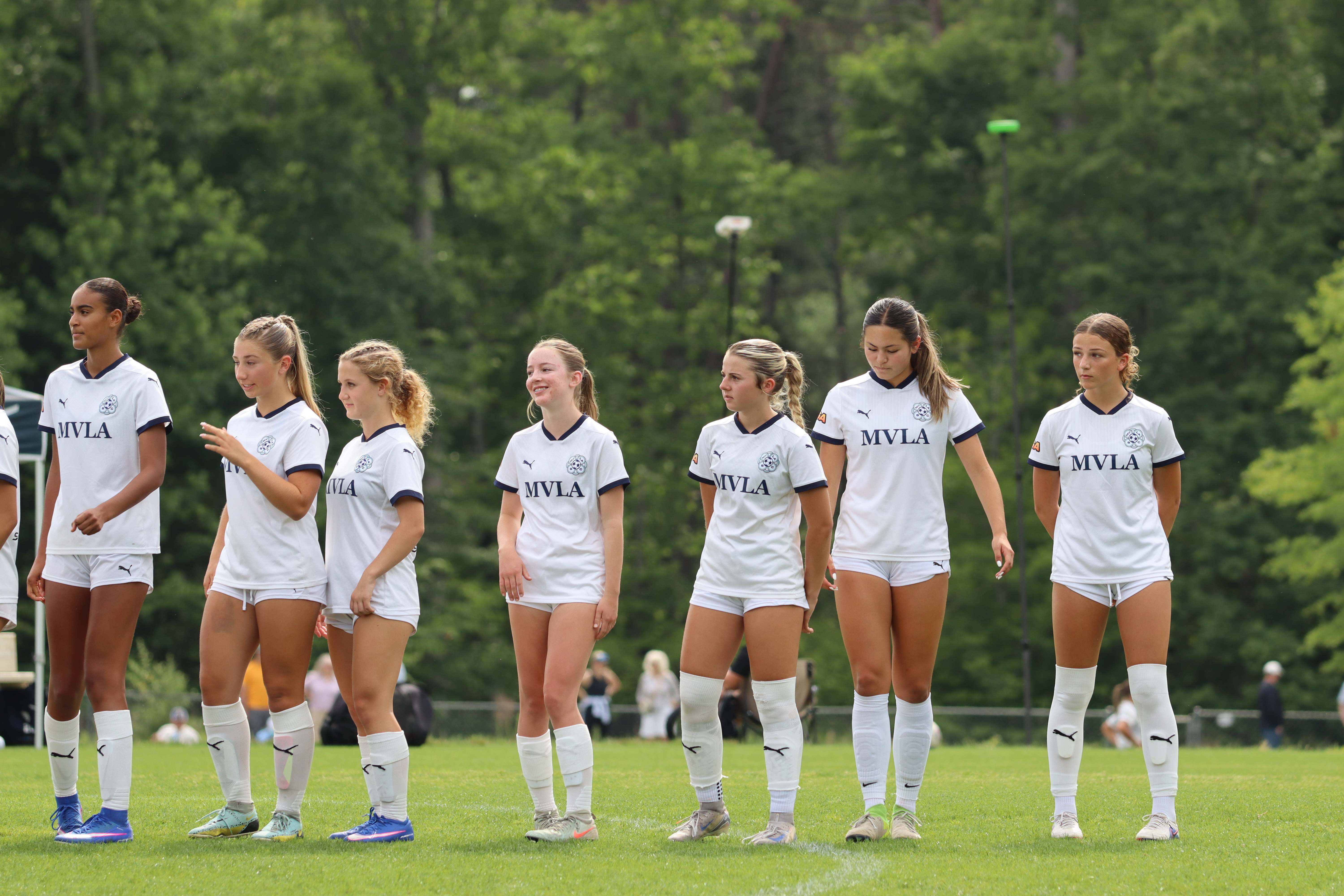 Team lined up on the field